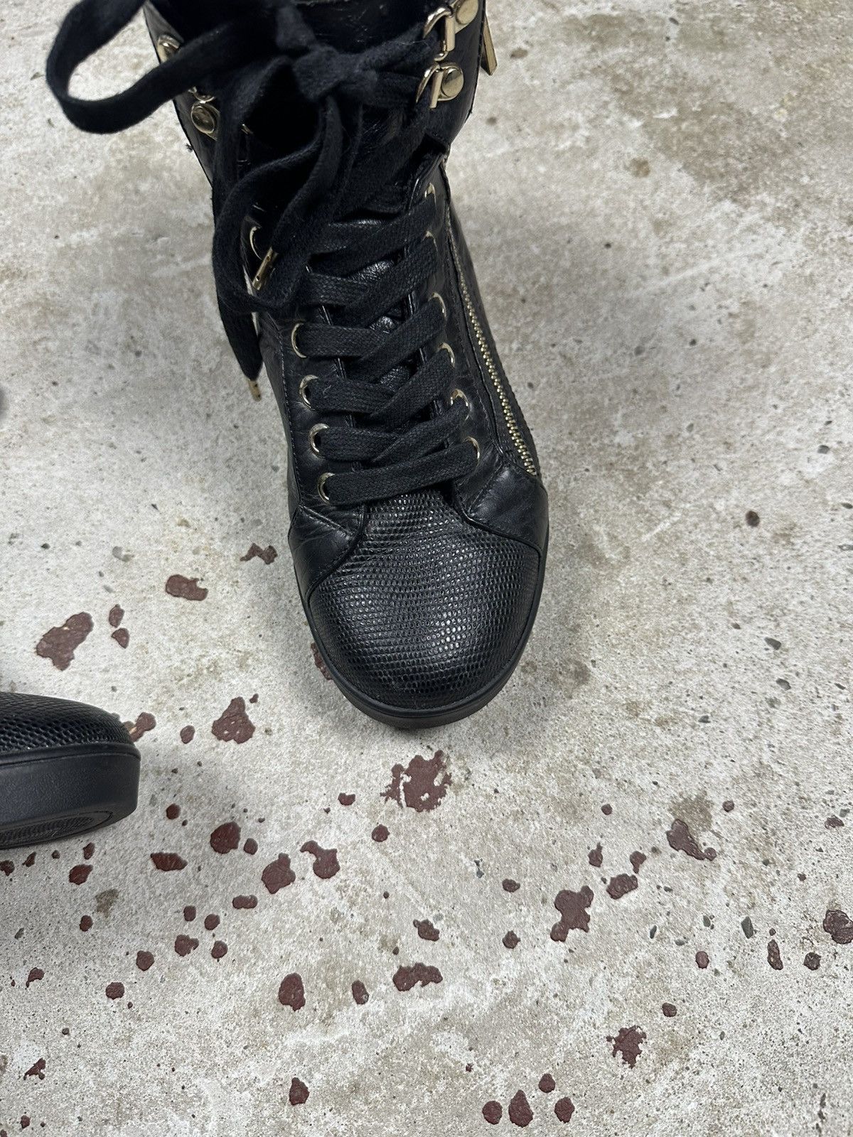 Just Cavalli Vintage Y2K Just Cavalli High Top Sneakers Leather Gold Size US 5 / IT 35 - 5 Thumbnail