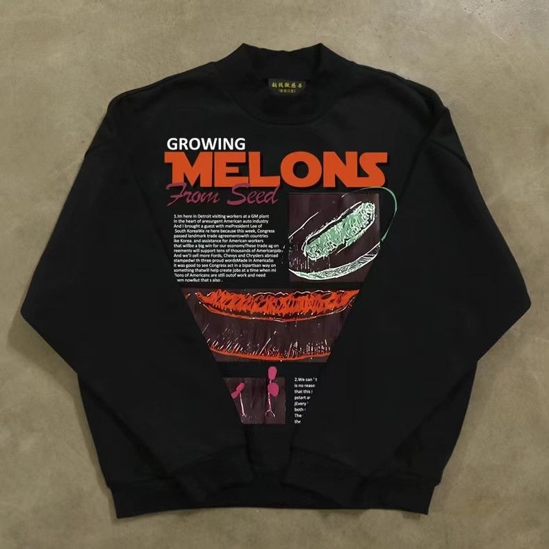 Designer × Japanese Brand Black washed vintage watermelon print sweatshirt Size US L / EU 52-54 / 3 - 1 Thumbnail