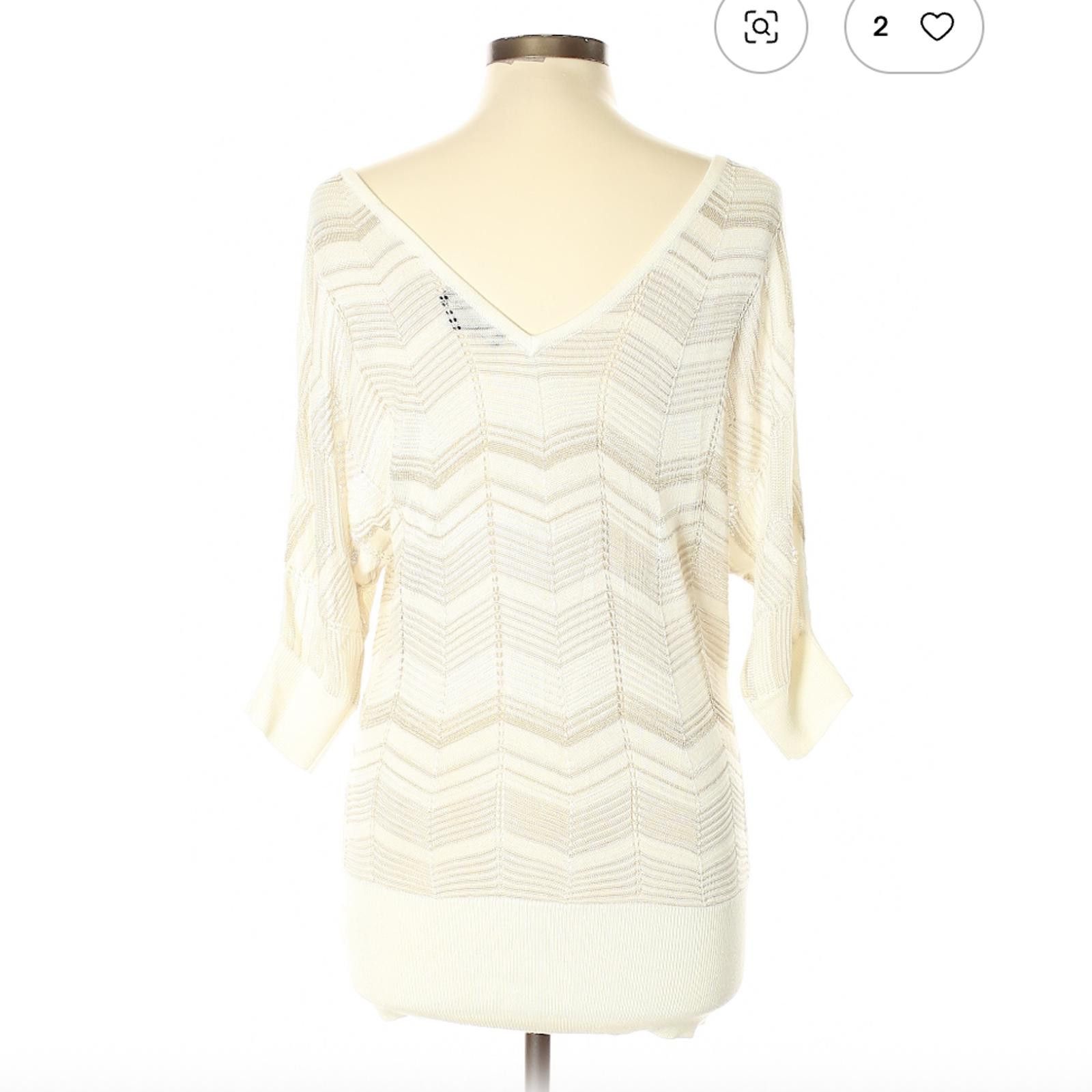 Other White House Black Market Ivory Pullover Sweater Size M Size M / US 6-8 / IT 42-44 - 2 Thumbnail