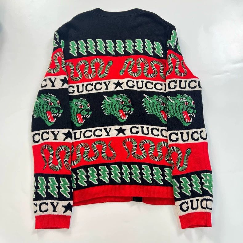 Gucci GucciColor-blocked knitted wool cardigan jacket 2503-Nextar Size US L / EU 52-54 / 3 - 2 Thumbnail