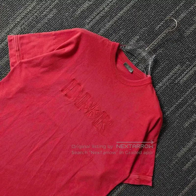 Other Dior Red Cotton Embroidered Men’s T-Shirt . Size US M / EU 48-50 / 2 - 4 Thumbnail