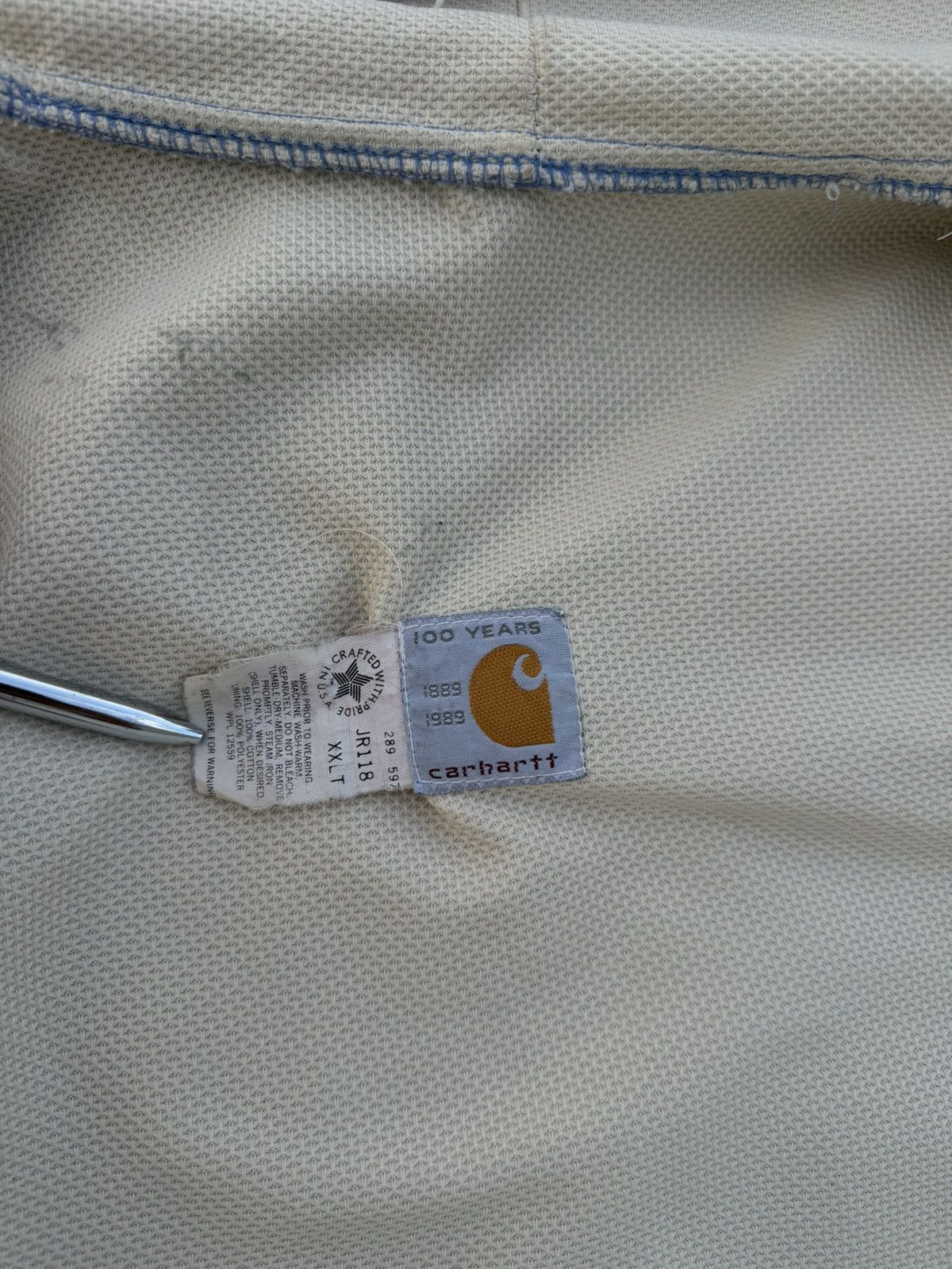 Carhartt VTG 80s Thermal Lined light Blue Carhartt Hooded Jacket XL Size US XL / EU 56 / 4 - 3 Thumbnail