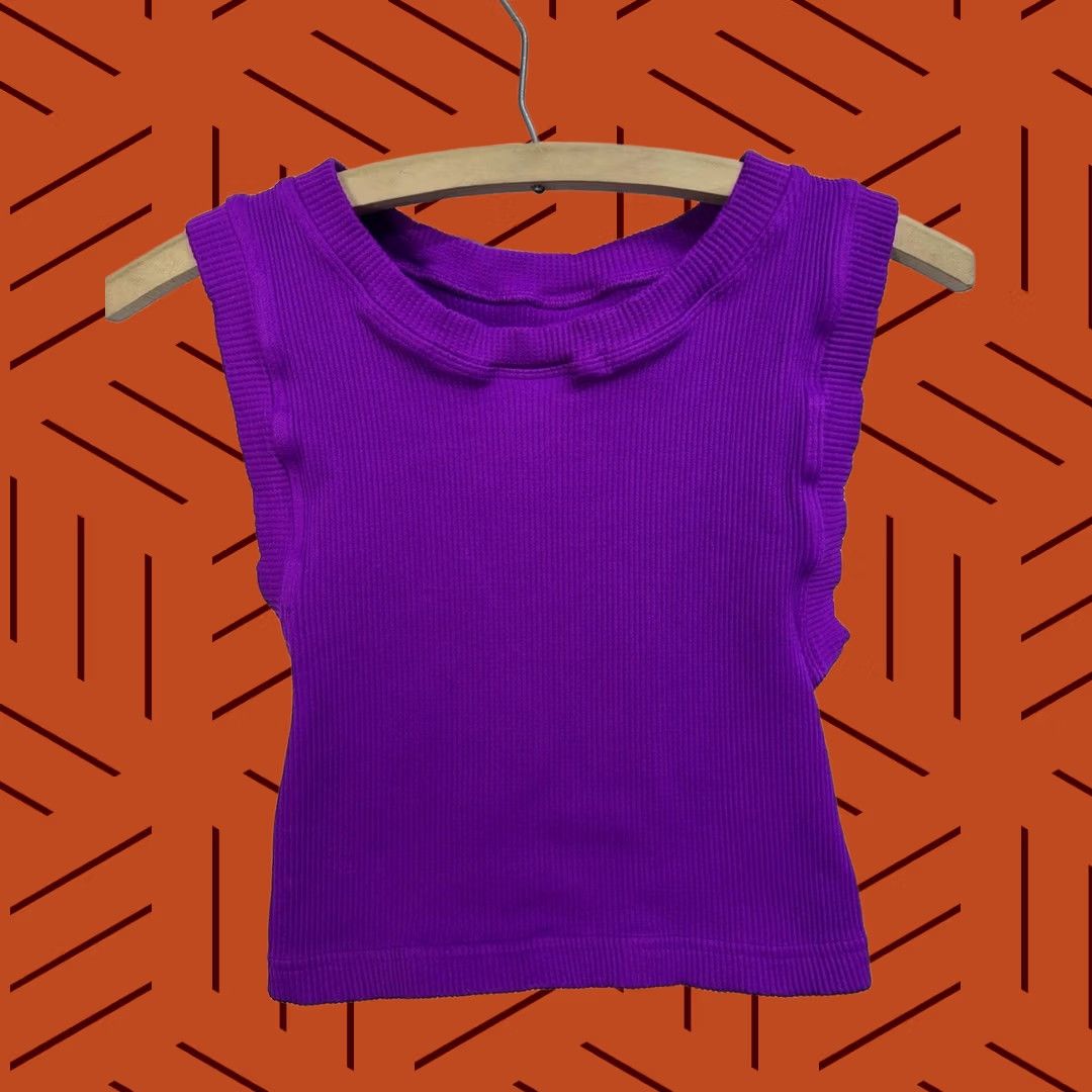 Free People VINTAGE FP Movement Free People Heavy Ribbed Tank Top Purple Women’s M/L Tank Top Women Medium/Large Purple Tank Top Activewear Womens M/L Size M / US 6-8 / IT 42-44 - 1 Thumbnail