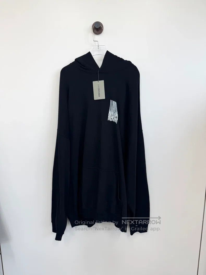Balenciaga Balenciaga Black fringe waterfall print hooded sweatshirt, Size US M / EU 48-50 / 2 - 1 Thumbnail