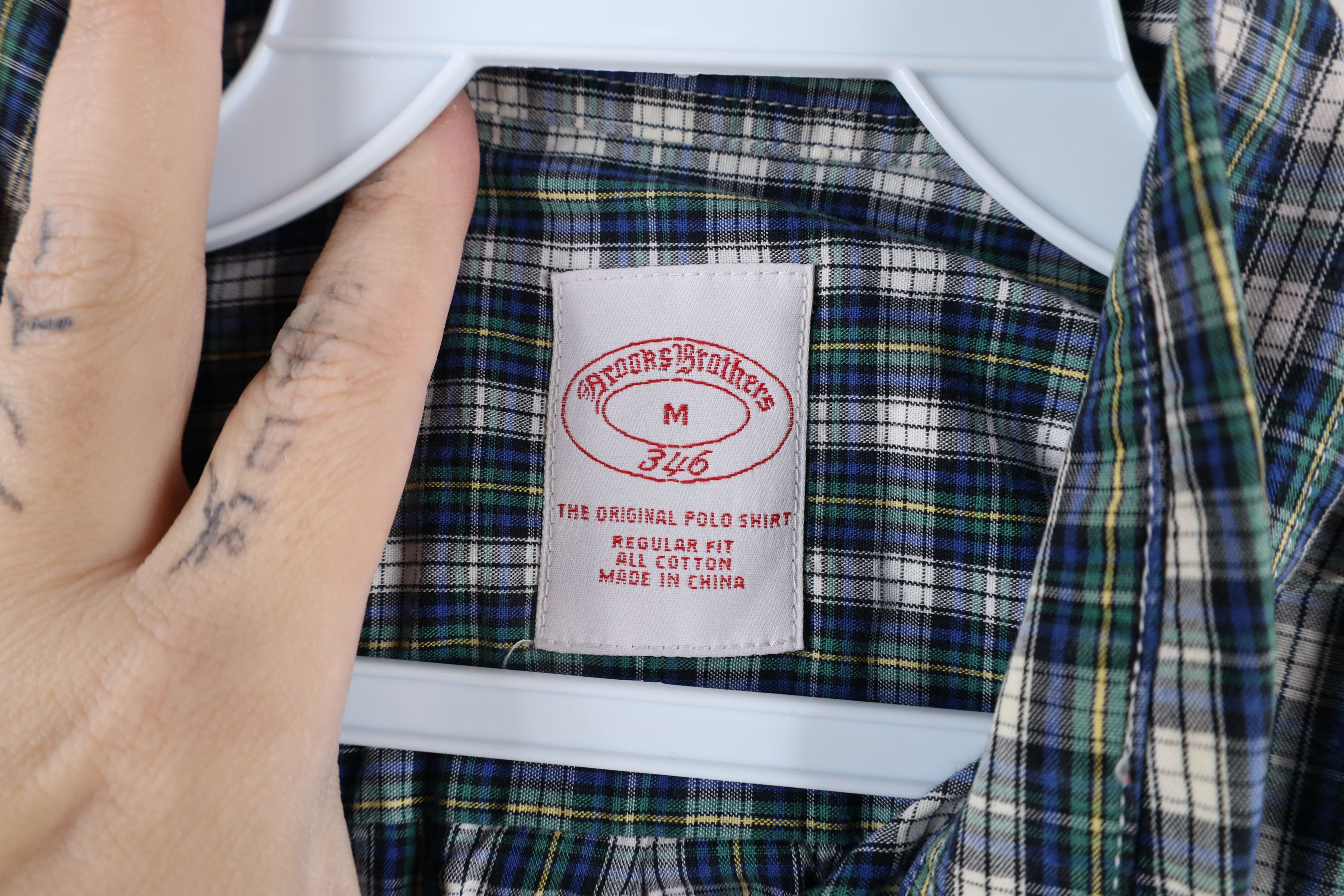 Brooks Brothers × Vintage Vintage Brooks Brothers Cotton Button Down Shirt Plaid Size US M / EU 48-50 / 2 - 5 Thumbnail