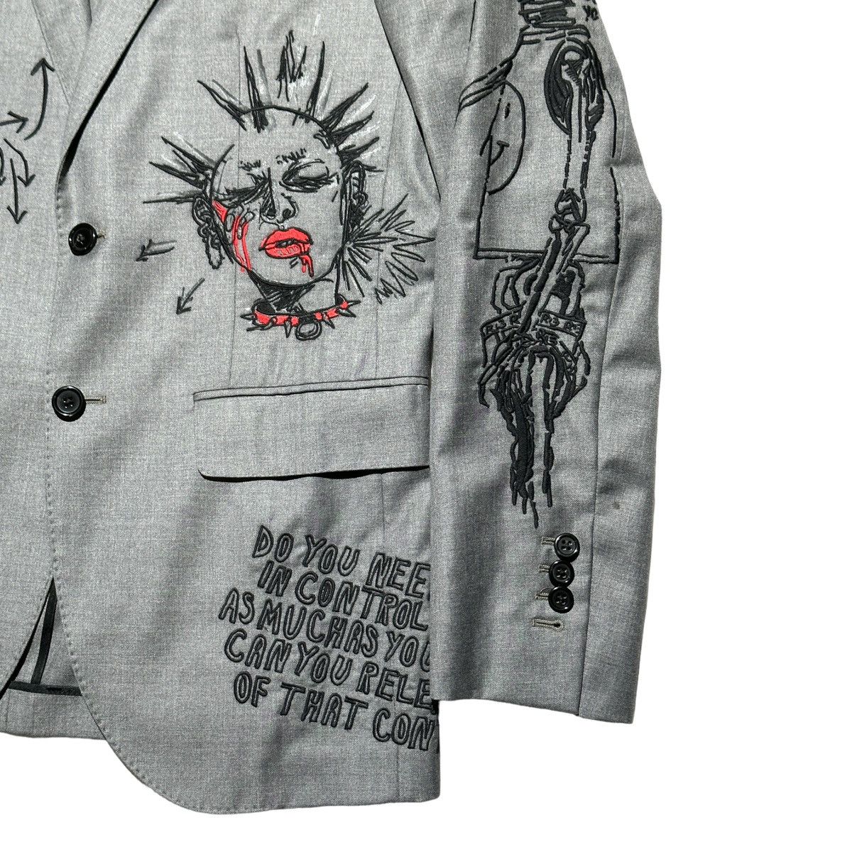 R13 $1,600 SS18 Scribble Doodle Punk blazer Size US M / EU 48-50 / 2 - 3 Thumbnail