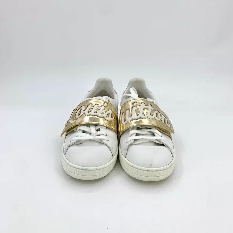 Louis Vuitton Louis Vuitton White Velcro Round Toe Lace Up Board Sneaker Size US 5.5 / IT 35.5 - 3 Thumbnail