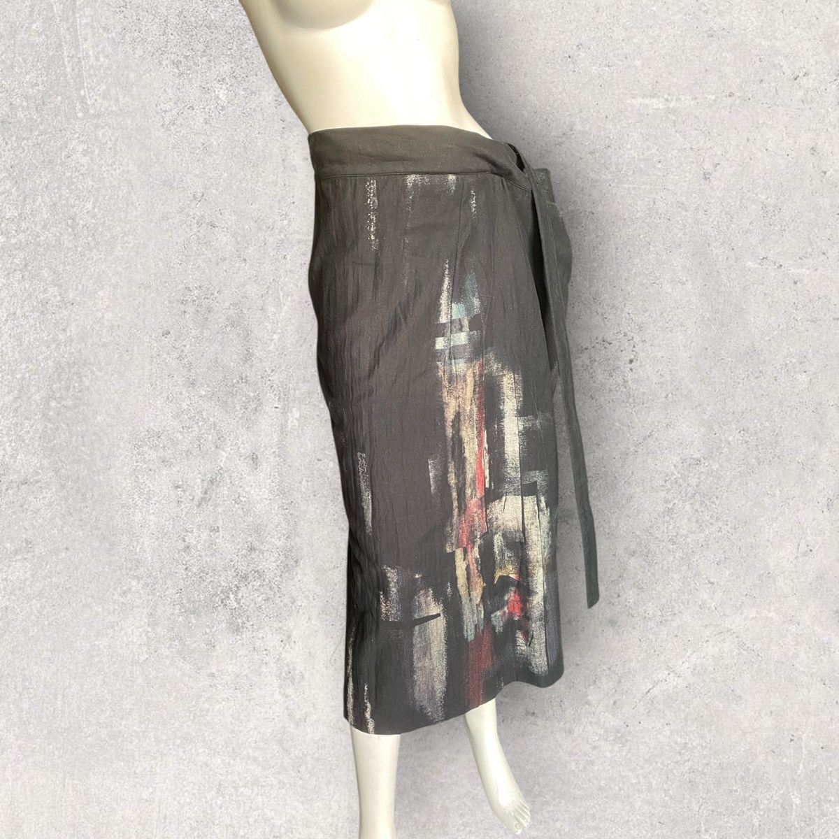 Yohji Yamamoto AW24 Linen Blend Paint Skirt Size M / US 6-8 / IT 42-44 - 4 Thumbnail