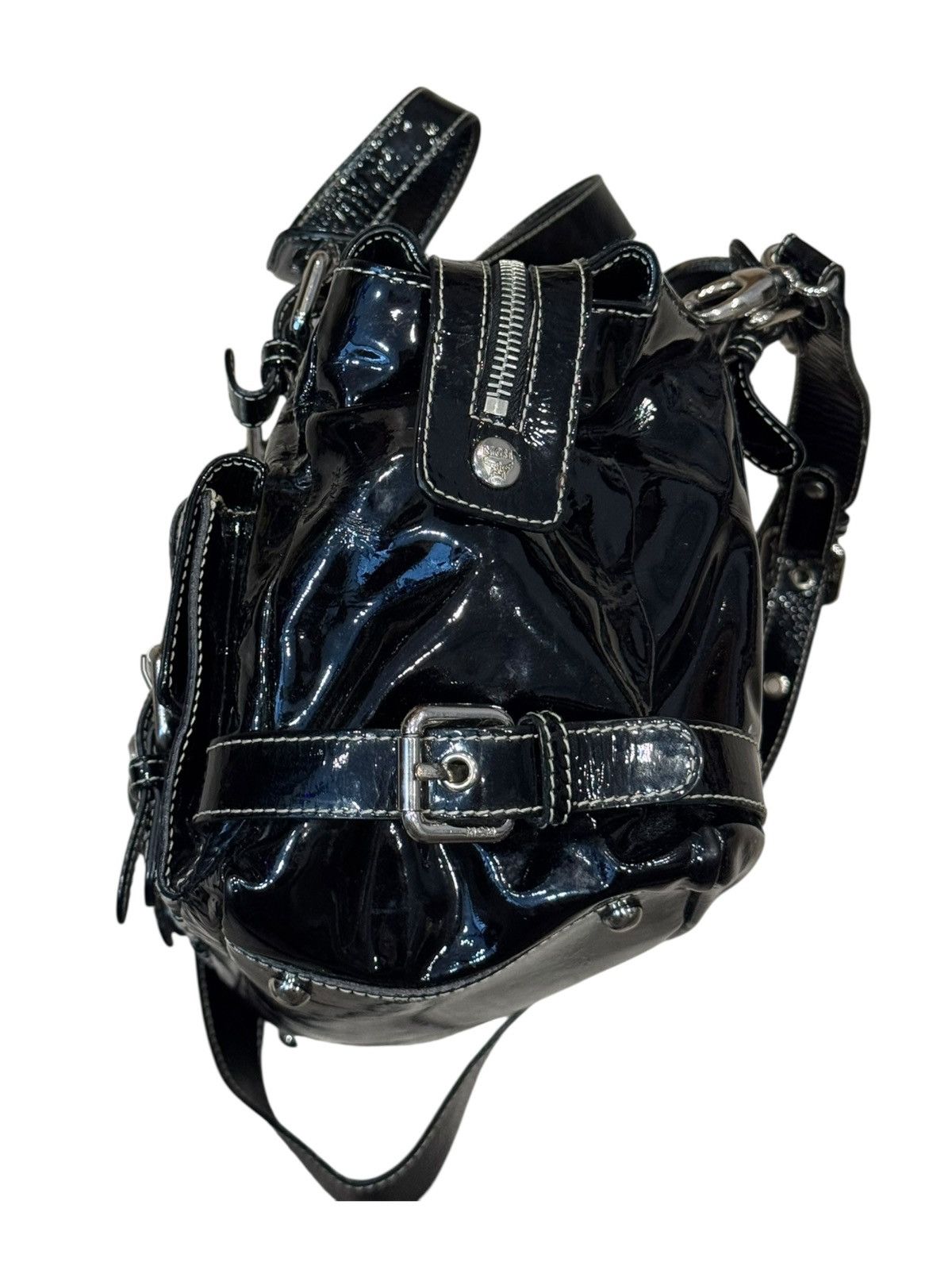 MCM MCM Boston Patent Leather Shiny Shoulder Strap Bag Handbag Size ONE SIZE - 9 Thumbnail