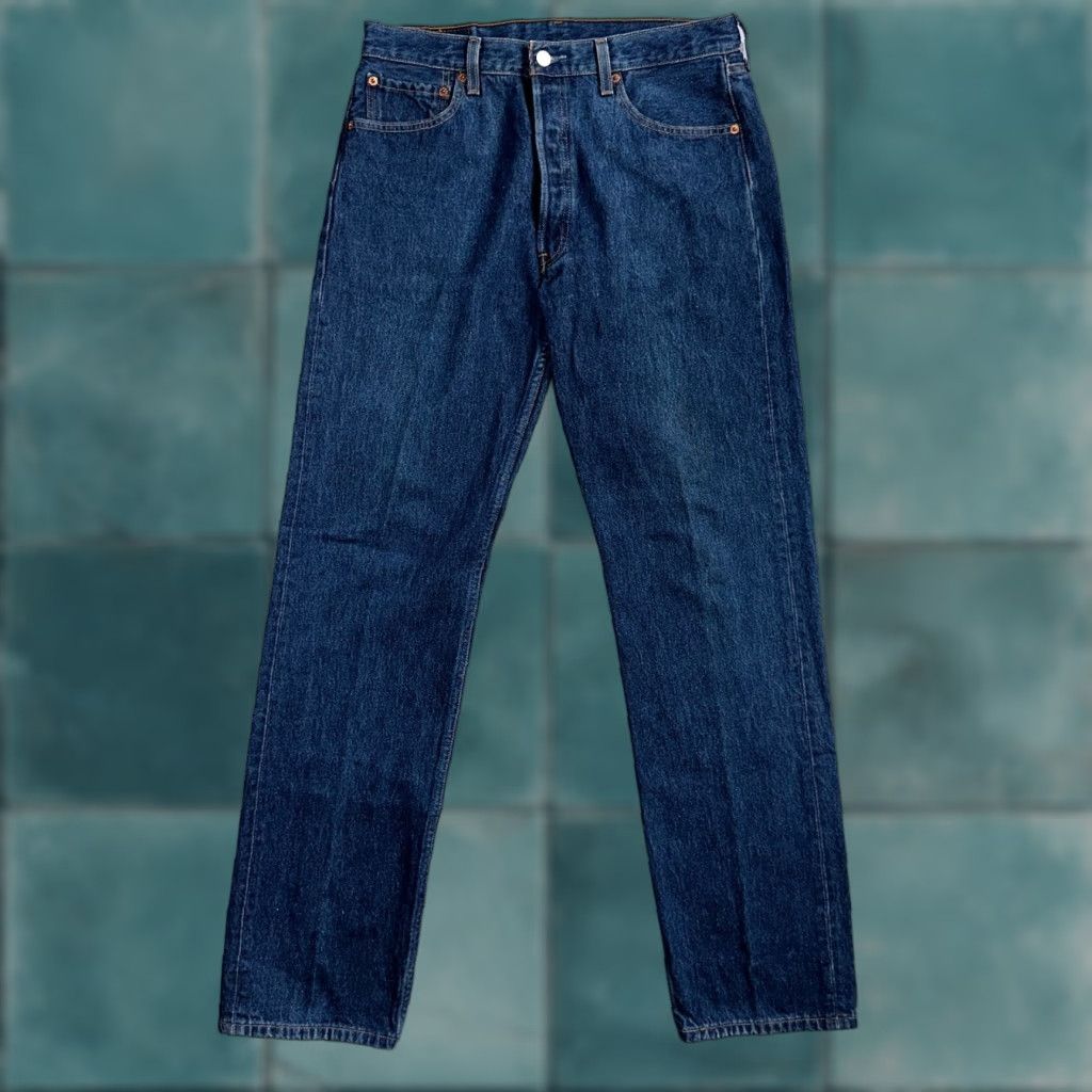 VINTAGE Levi's 501 Jeans Straight Leg Men 34x34 Dark Blue Wash 90s USA Retro Classic
