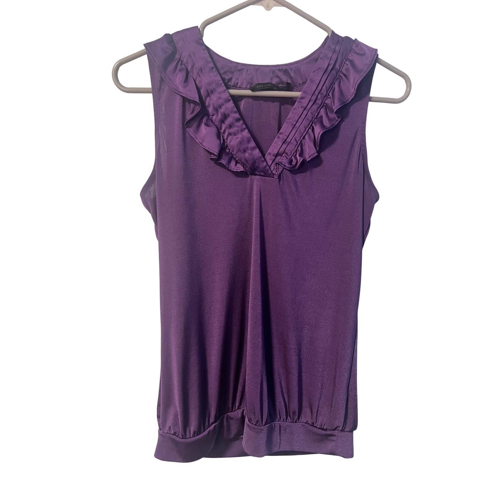 Other The Limited Blouse Women XS Purple Excellent Ruffle Satin Size XS / US 0-2 / IT 36-38 - 1 Thumbnail