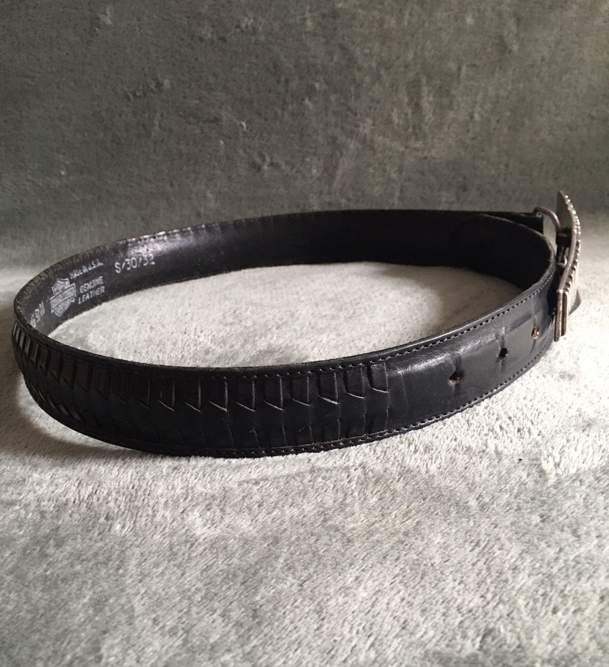 Harley Davidson × Vintage Harley Davidson Vintage Leather Belt USA Size S/30/32 Size 32 - 3 Thumbnail