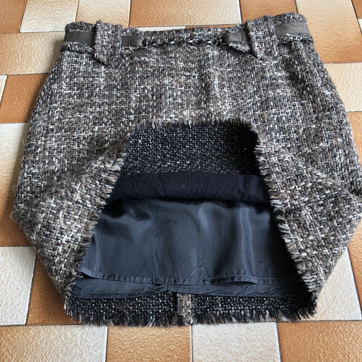 Max Mara S MAC MARA Tweed Wool Blend Mini Skirt Size 28" / US 6 / IT 42 - 5 Thumbnail