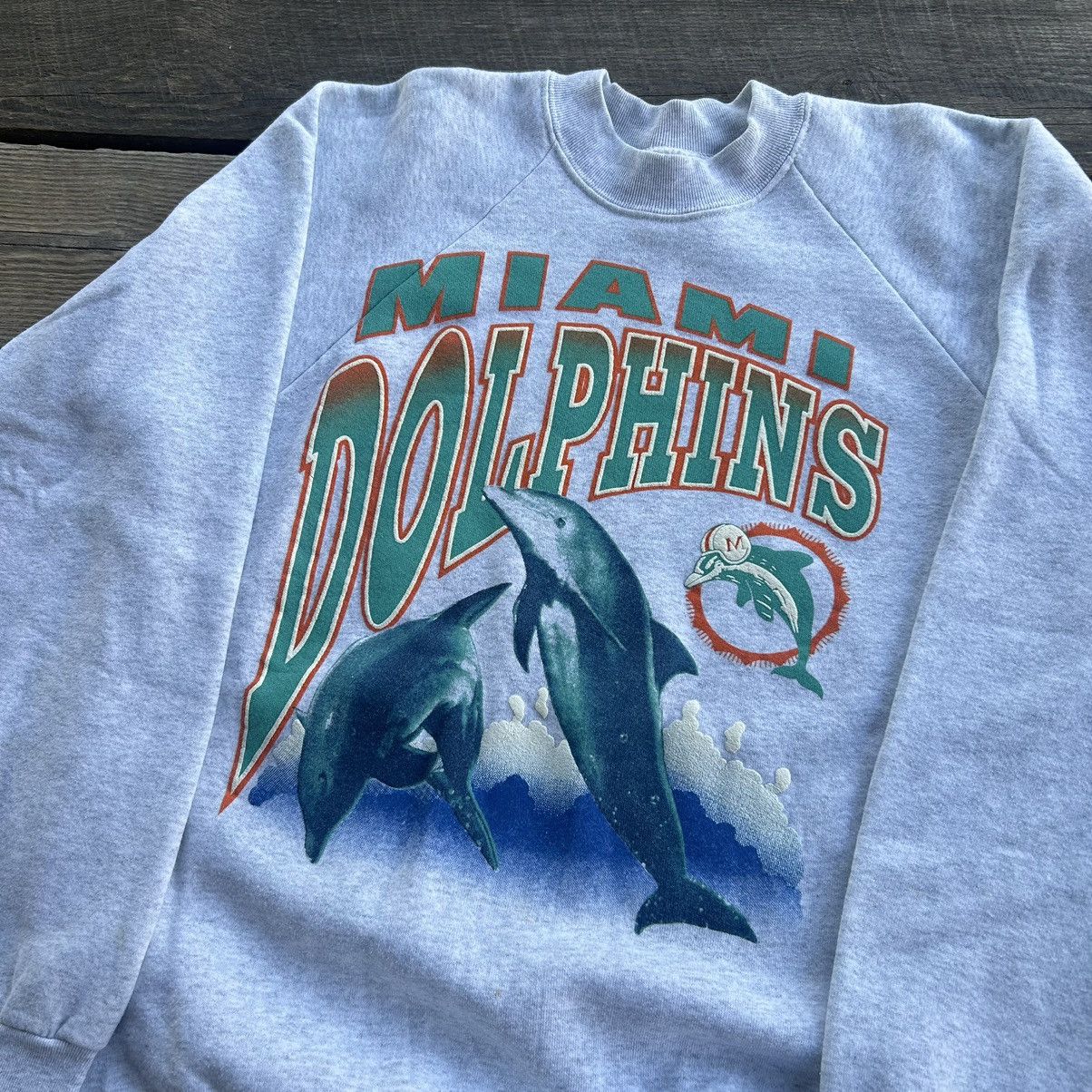NFL Vintage 90s Miami Dolphins NFL Crewneck Sweatshirt Rare Size US XL / EU 56 / 4 - 2 Thumbnail