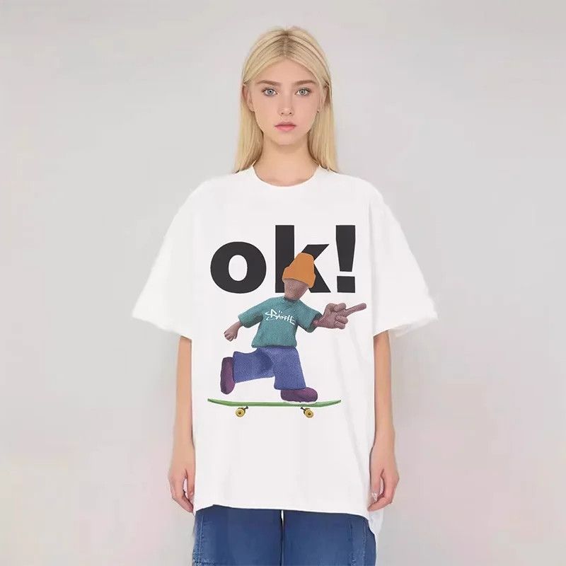 Japanese Brand Streetwear Skateboard OK White Tee Size US M / EU 48-50 / 2 - 2 Thumbnail