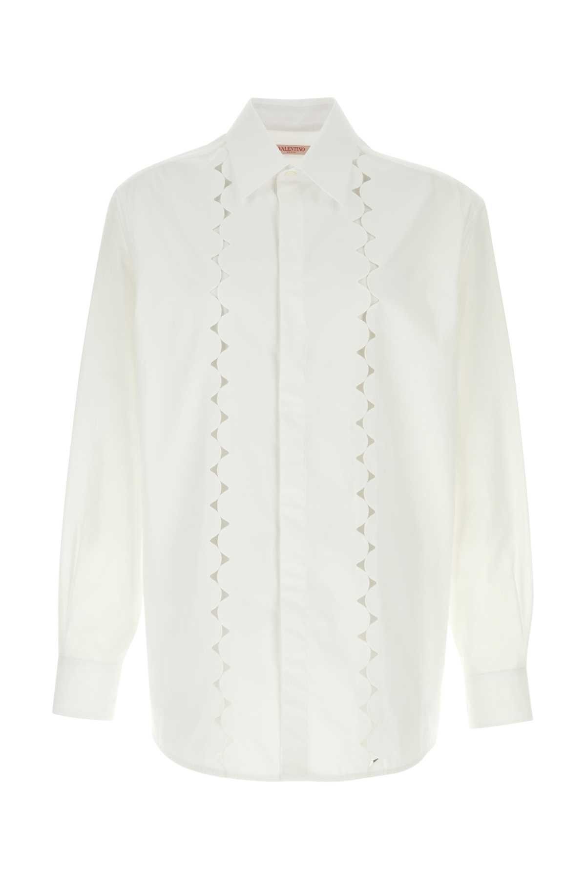 Valentino White Poplin Shirt Size US M / EU 48-50 / 2 - 1 Thumbnail
