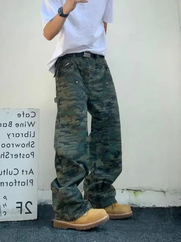 Japanese Brand VIBE Retro camouflage casual straight wide-leg trousers Size US 32 / EU 48 - 6 Thumbnail