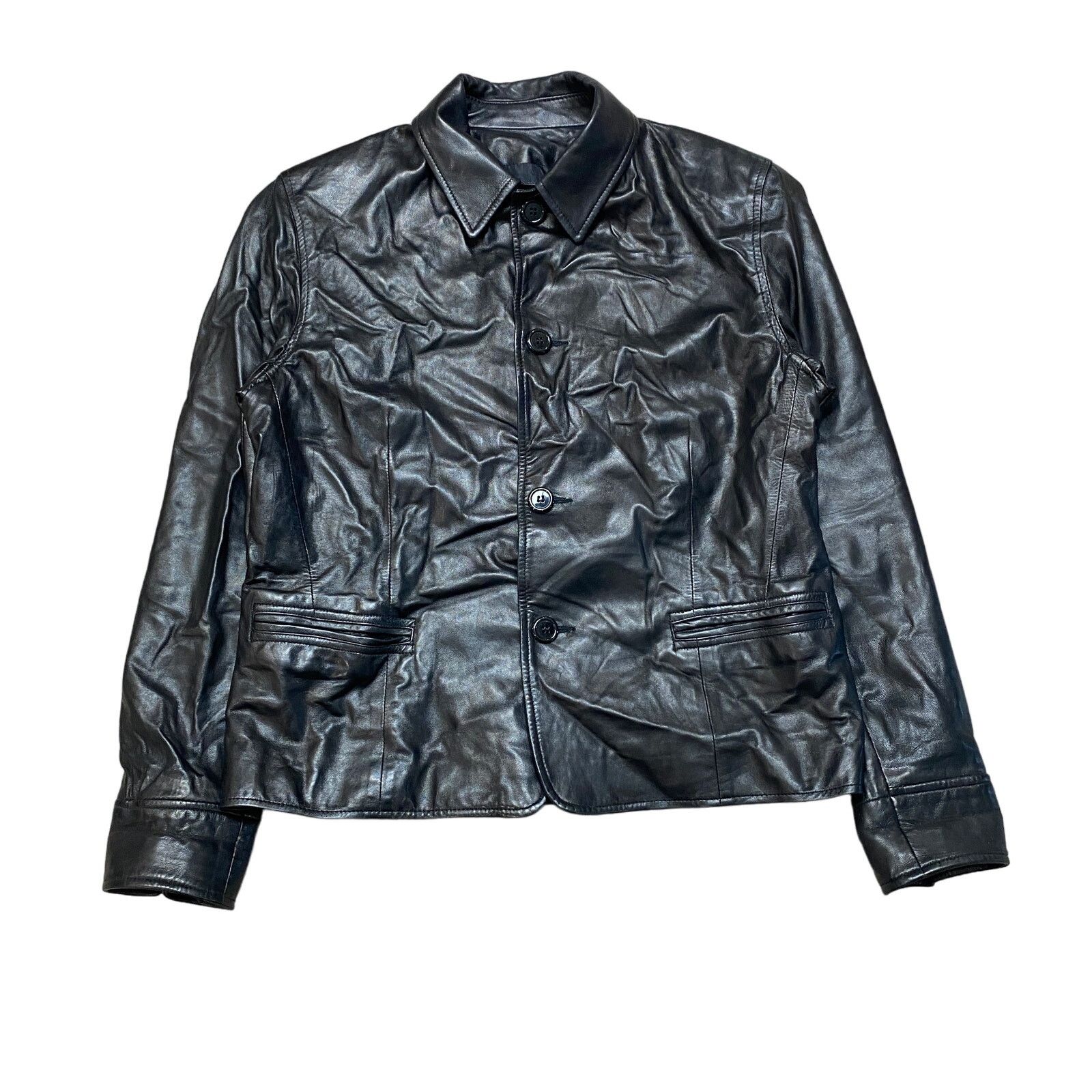 VTG Ralph Lauren Leather Jacket Women's 8 Biker Y2K Matrix