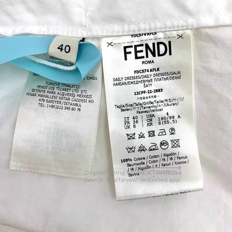 Fendi Fendi White Pocket Logo Relief Cotton Drawstring Waist Lon Size XS / US 0-2 / IT 36-38 - 7 Thumbnail