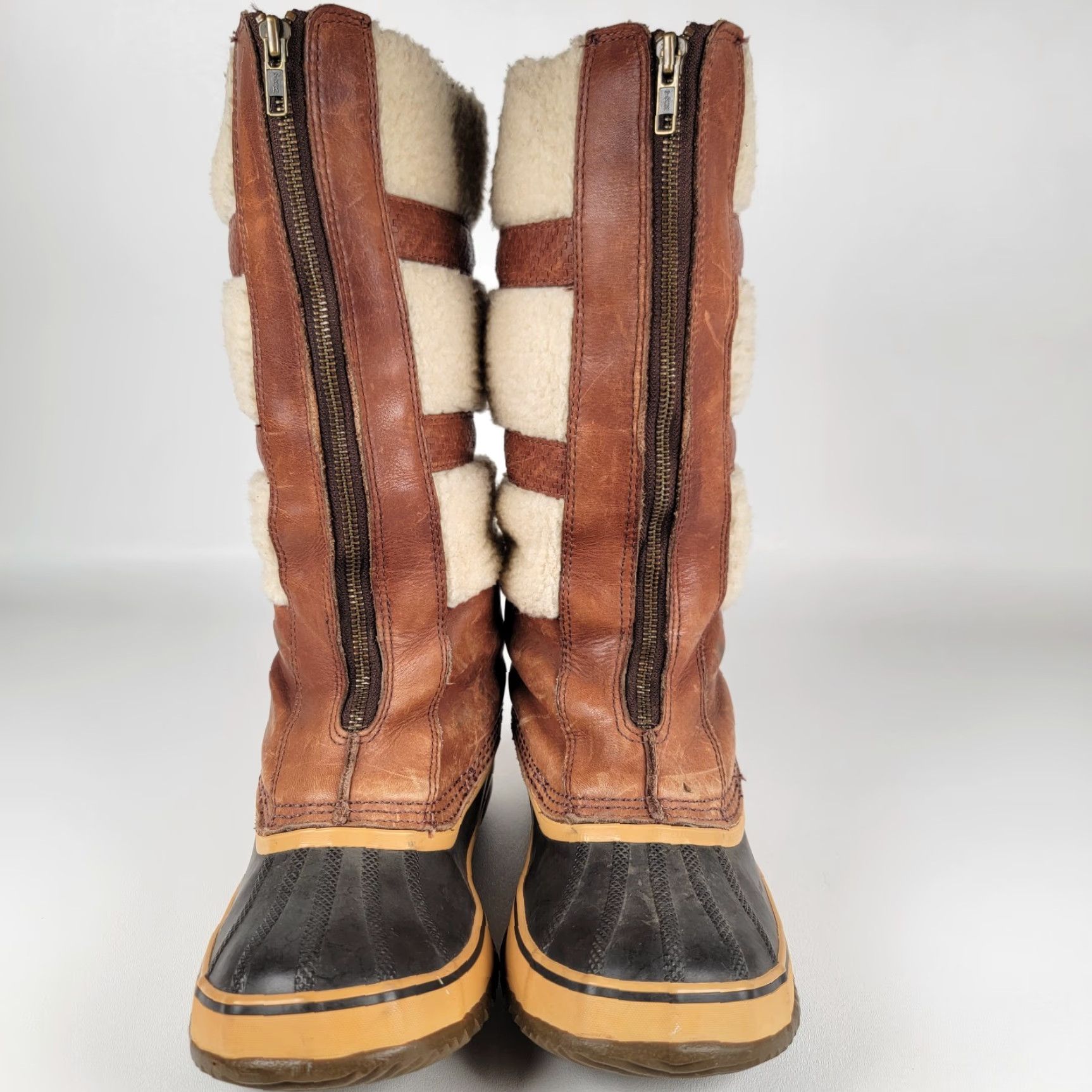 SOREL Sorel NL1586-319 Helen Of Tundra II Boots Womens Brown Leather Winter 9 M EU 40 Casual Mid-Calf Lace Up Round Toe Flat Heel Winter boots Size US 9 / IT 39 - 2 Thumbnail