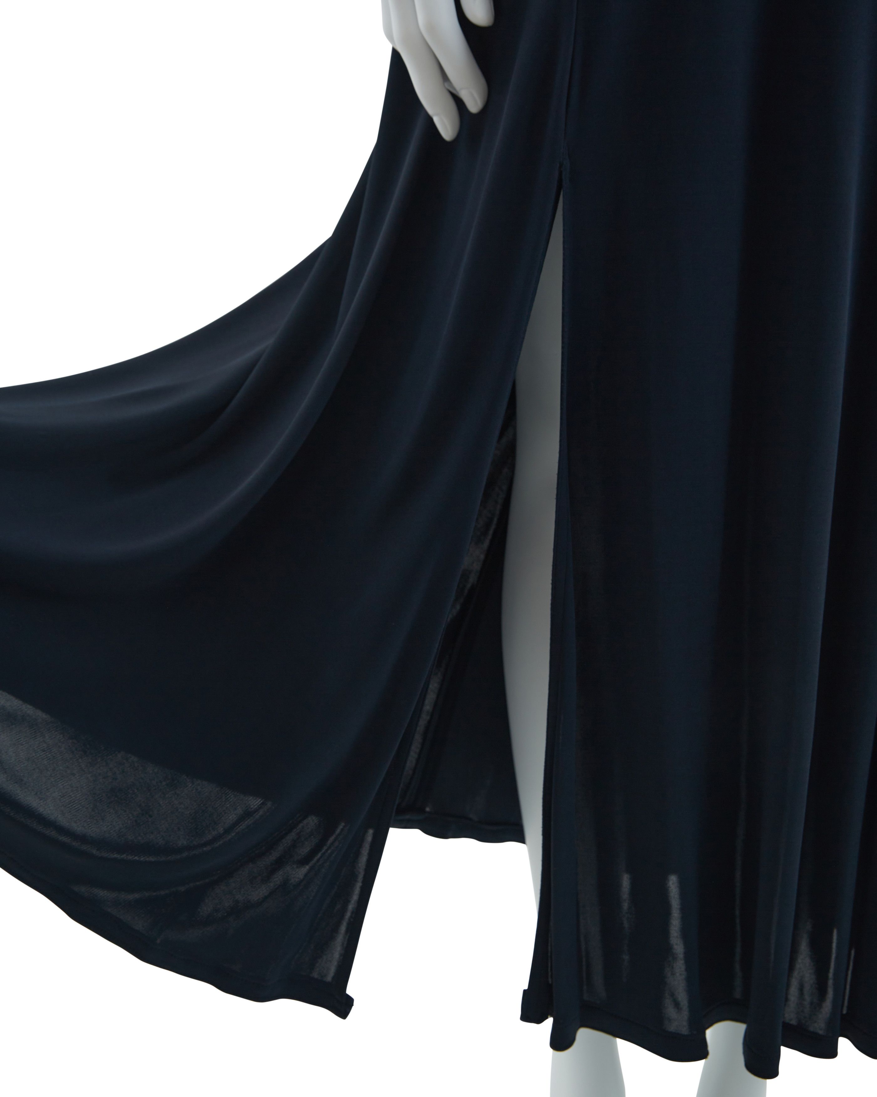 Versace S/S 1993 Blue and black gown jersey dress Size M / US 6-8 / IT 42-44 - 10 Thumbnail