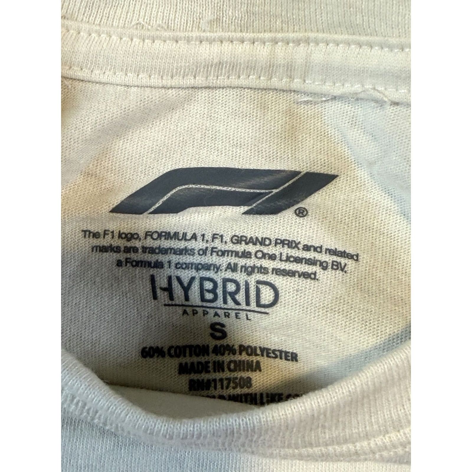 Vintage Hybrid Apparel Formula 1 Men's F1 Racing Graphic T-Shirt Size Small White Size US S / EU 44-46 / 1 - 3 Thumbnail