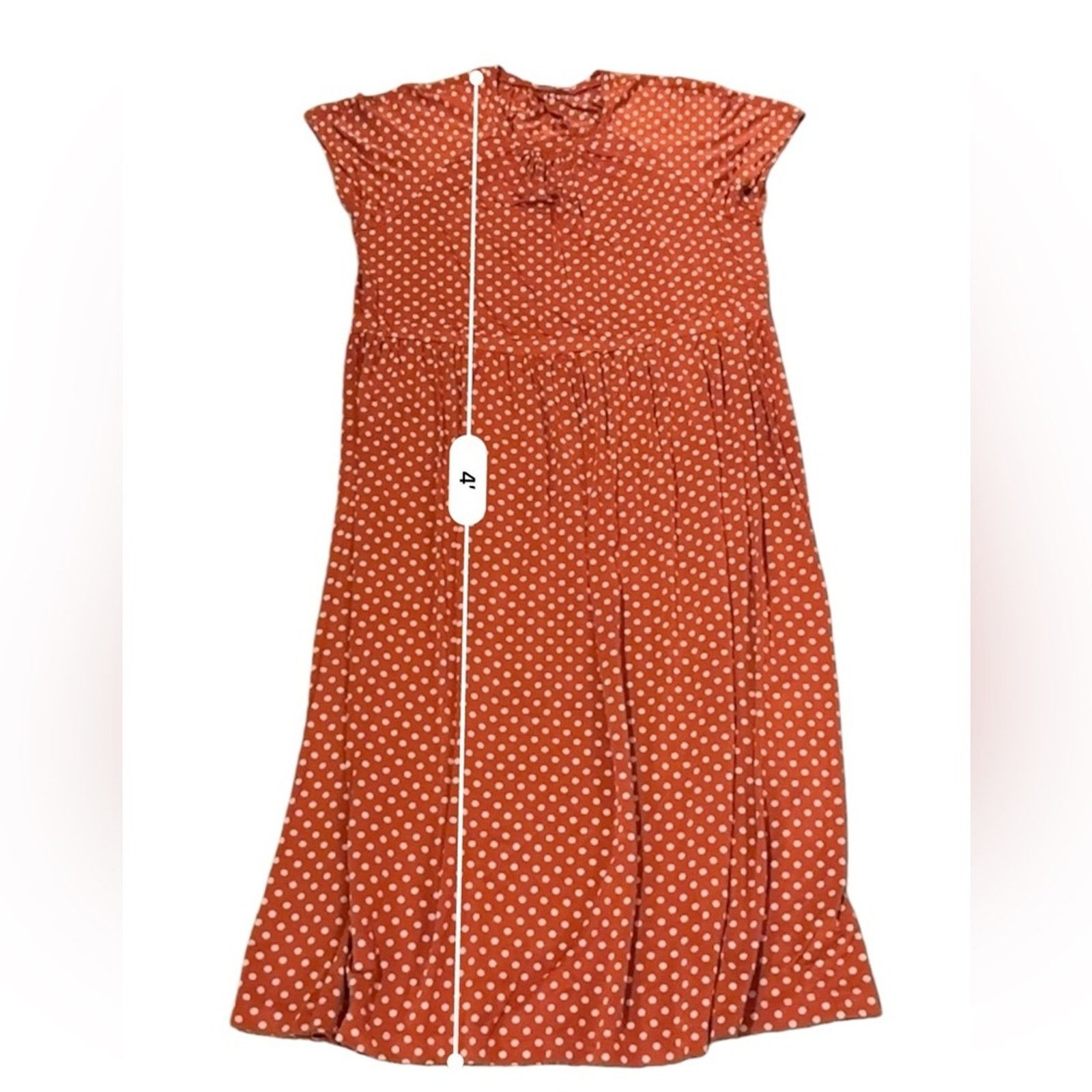 Stine Goya RTR Stine Goya Caitlin Orange & White Polka Dot Midi Dress Size S / US 4 / IT 40 - 12 Thumbnail