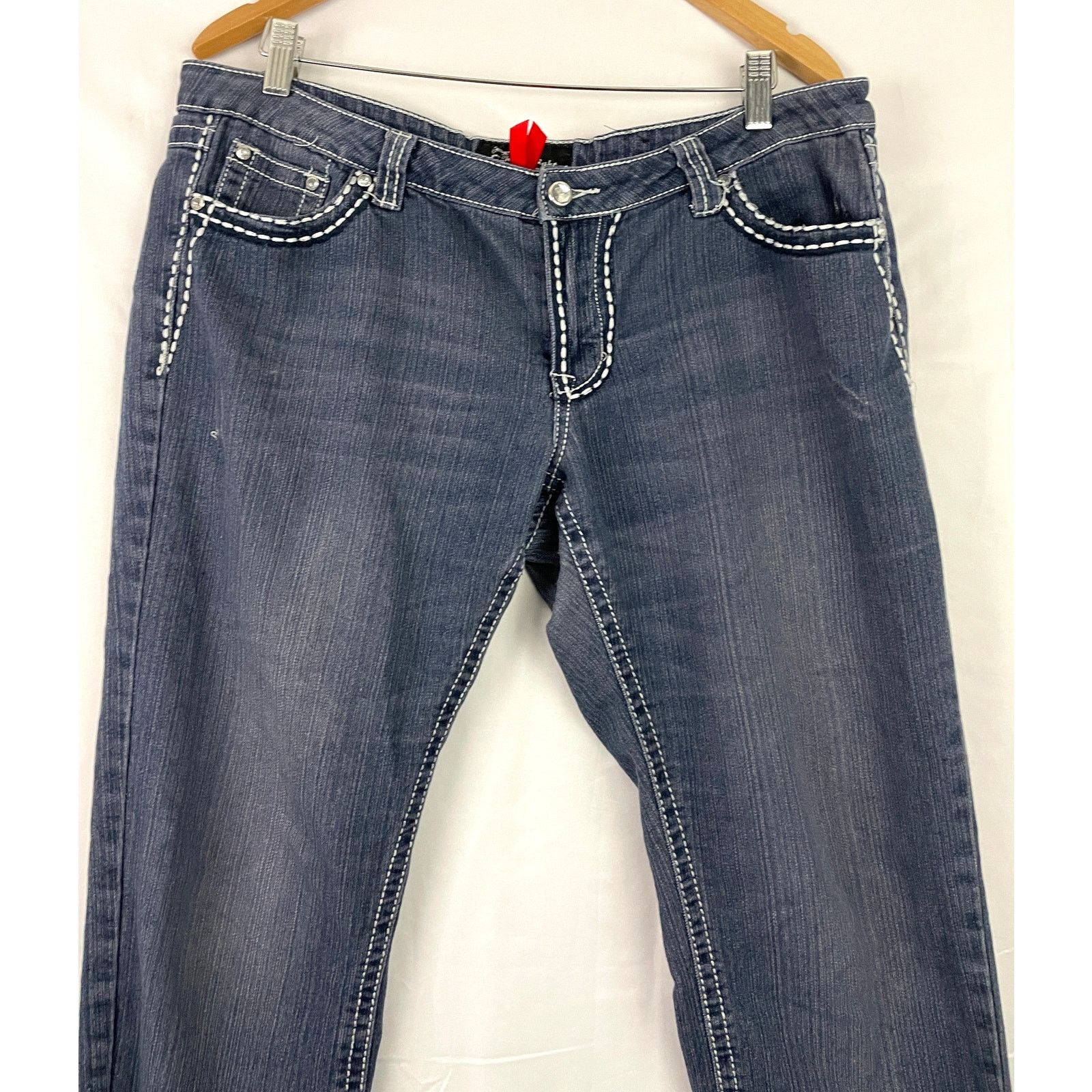 Eighty Eight Eighty Eight Blue Denim Jeans Low Rise White Sz 15 Size 34" / US 12 / IT 48 - 6 Thumbnail