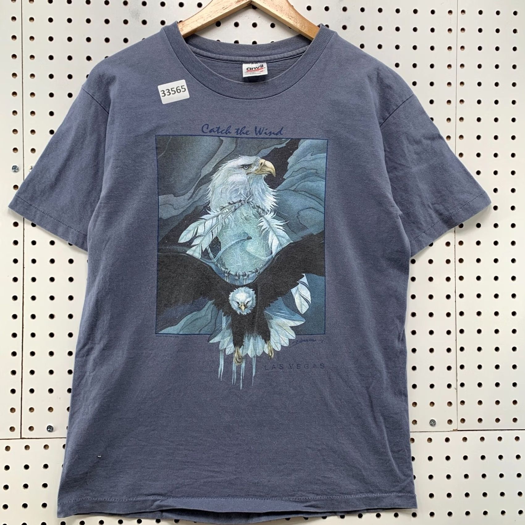 Anvil Vintage Eagle Nature Shirt Mens M Blue 19x26 USA Single Stitch Anvil T-Shirt Crew Neck Short Sleeve Birds USA Mens Size US M / EU 48-50 / 2 - 2 Thumbnail