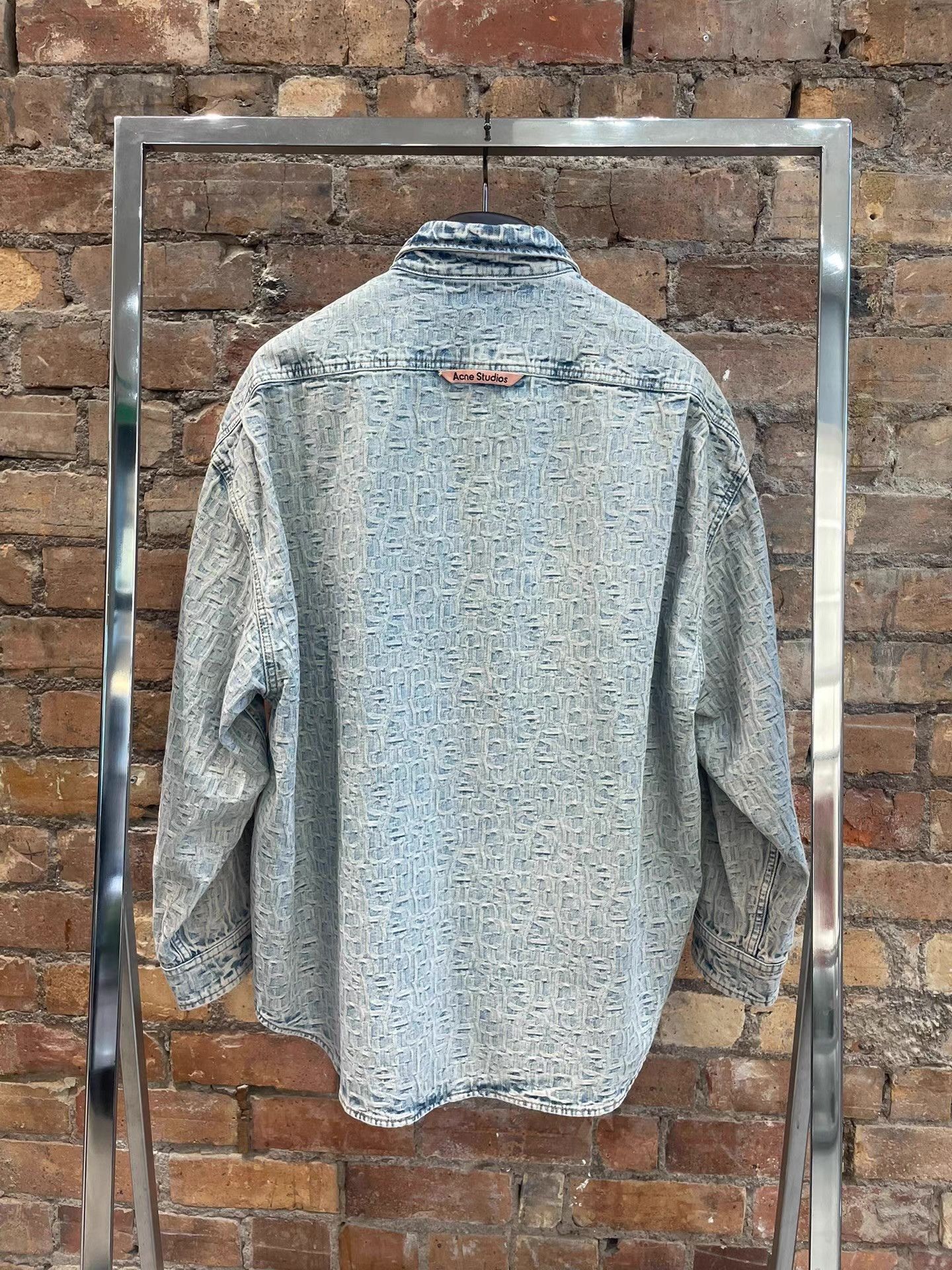 Acne Studios PIECES Auckland Washed Monogram Denim Shirt Jacket. Ｑ25 Size US M / EU 48-50 / 2 - 2 Thumbnail