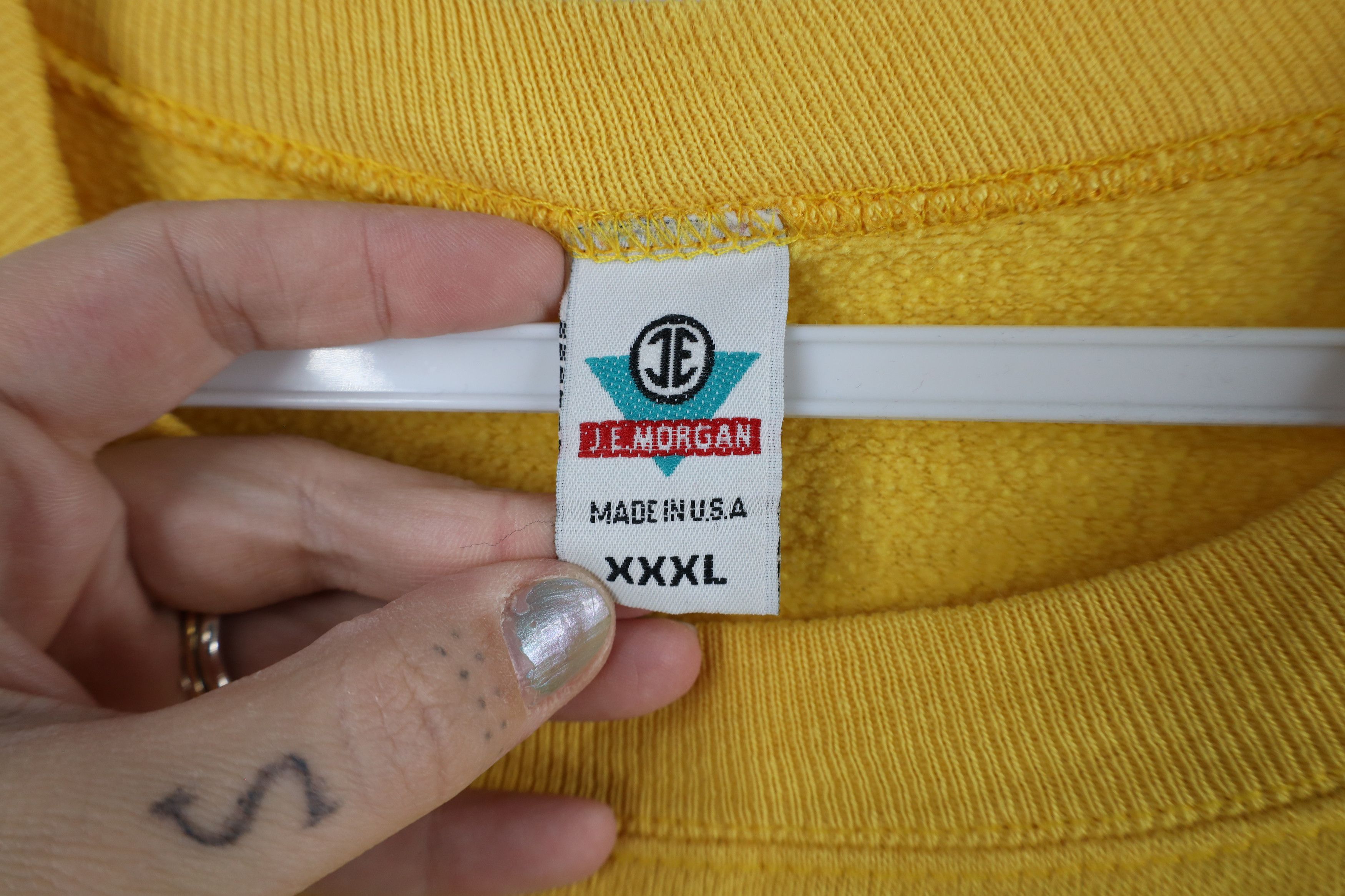 Vintage Vintage 90s Streetwear Blank Crewneck Sweatshirt Yellow USA Size US XXL / EU 58 / 5 - 5 Thumbnail