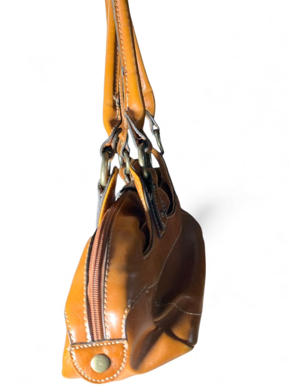 Other Mondani Brown Leather Handbag (item#b116) Size ONE SIZE - 4 Thumbnail