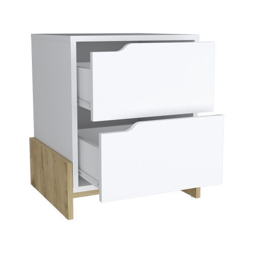 Designer × Homemade Nightstand Brookland, Bedside Table with Double Drawers and Size US L / EU 52-54 / 3 - 4 Thumbnail
