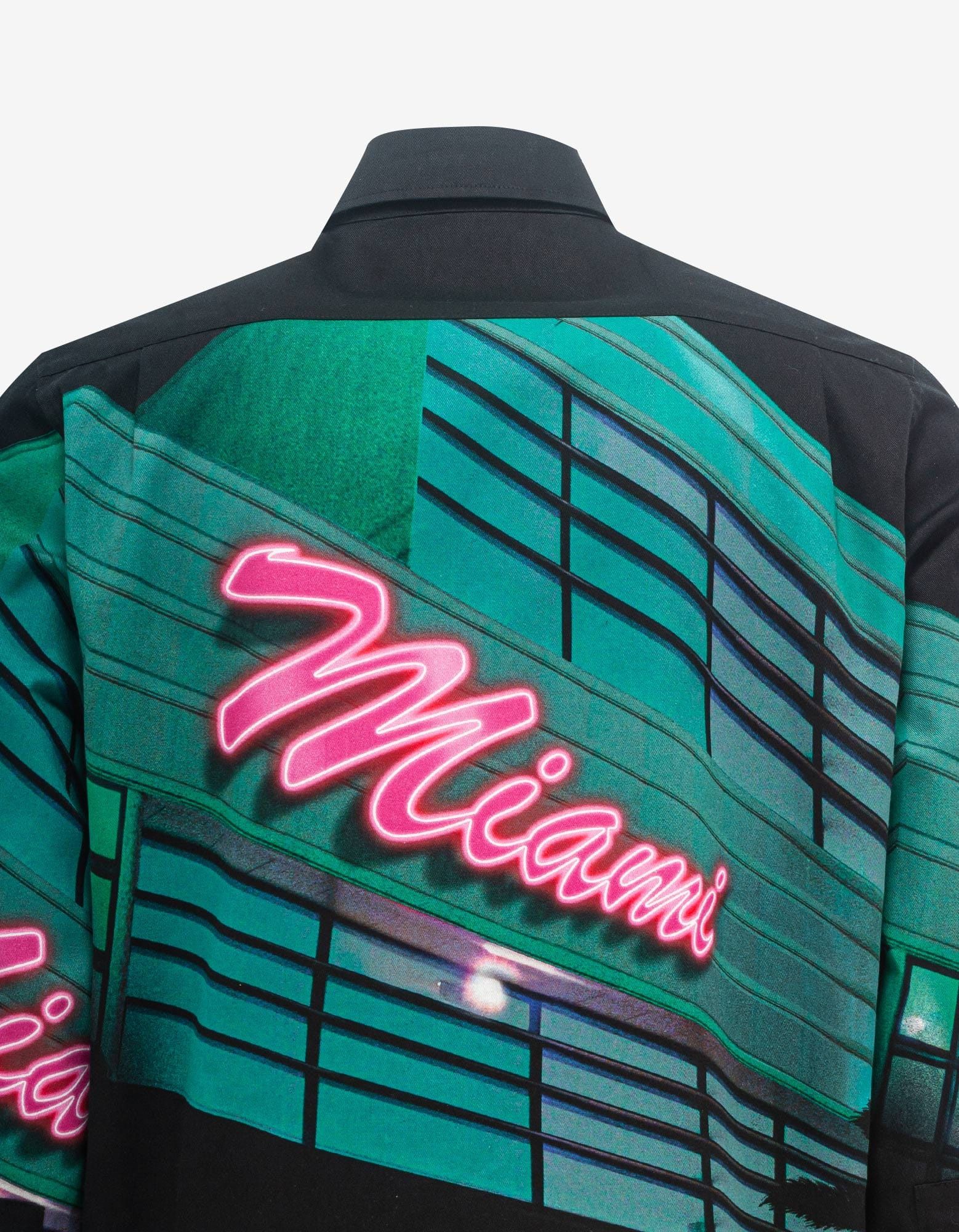 Palm Angels Black Miami Print Workwear Shirt SIZE 46 Size US S / EU 44-46 / 1 - 4 Thumbnail