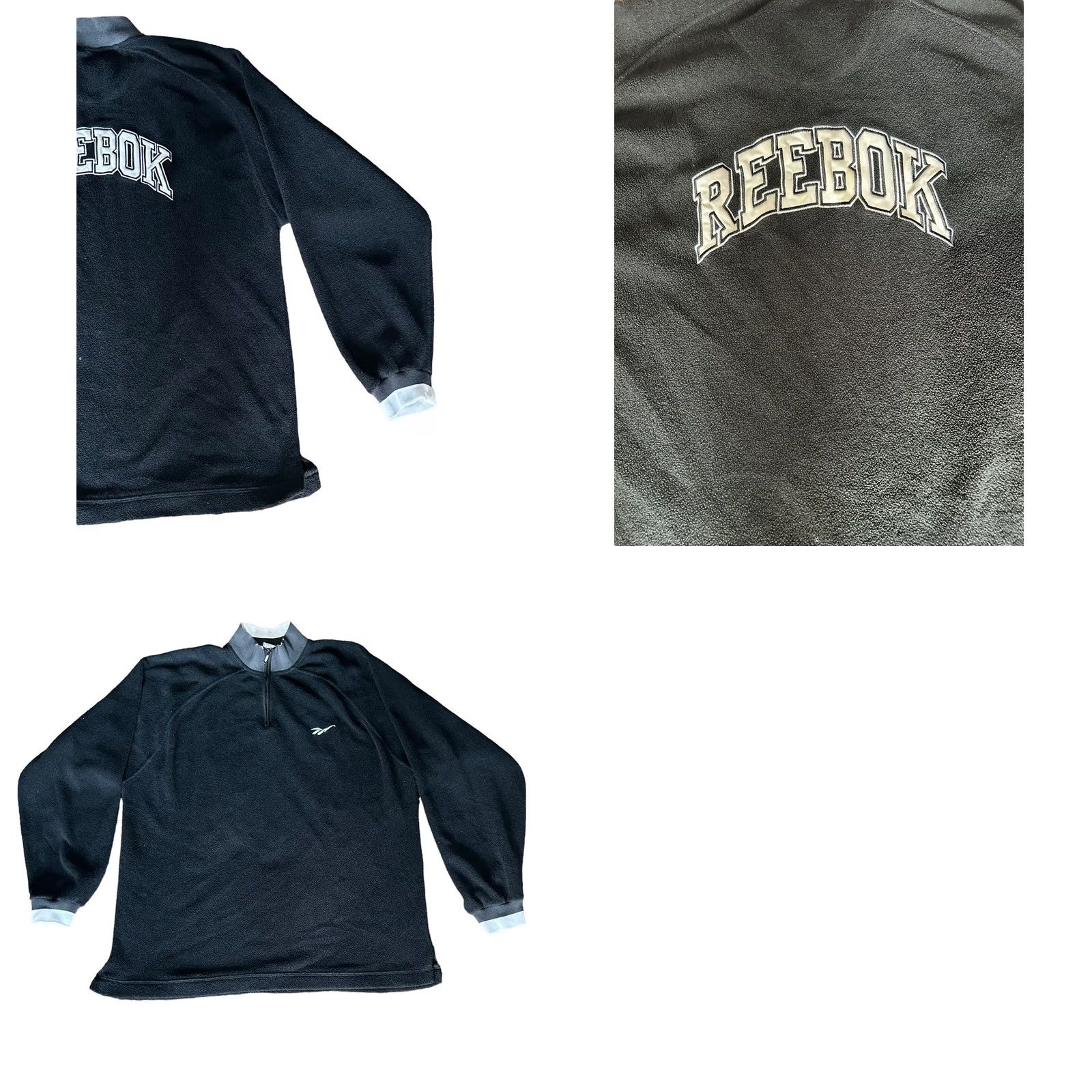 Reebok VINTAGE Reebok Pullover Sweatshirt 1/4 Zip Fleece Black Size M Men’s 90s Sports Jacket Size US M / EU 48-50 / 2 - 8 Thumbnail