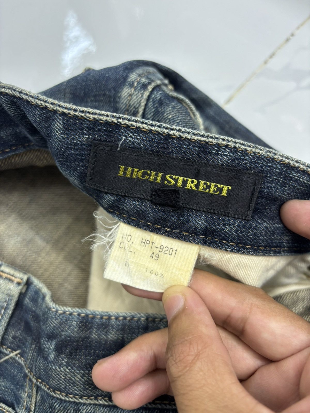Japanese Brand × Tornado Mart VINTAGE HIGH STREET SLIM FLARE DISTRESS JEANS TORNADO MART Size US 35 - 12 Thumbnail