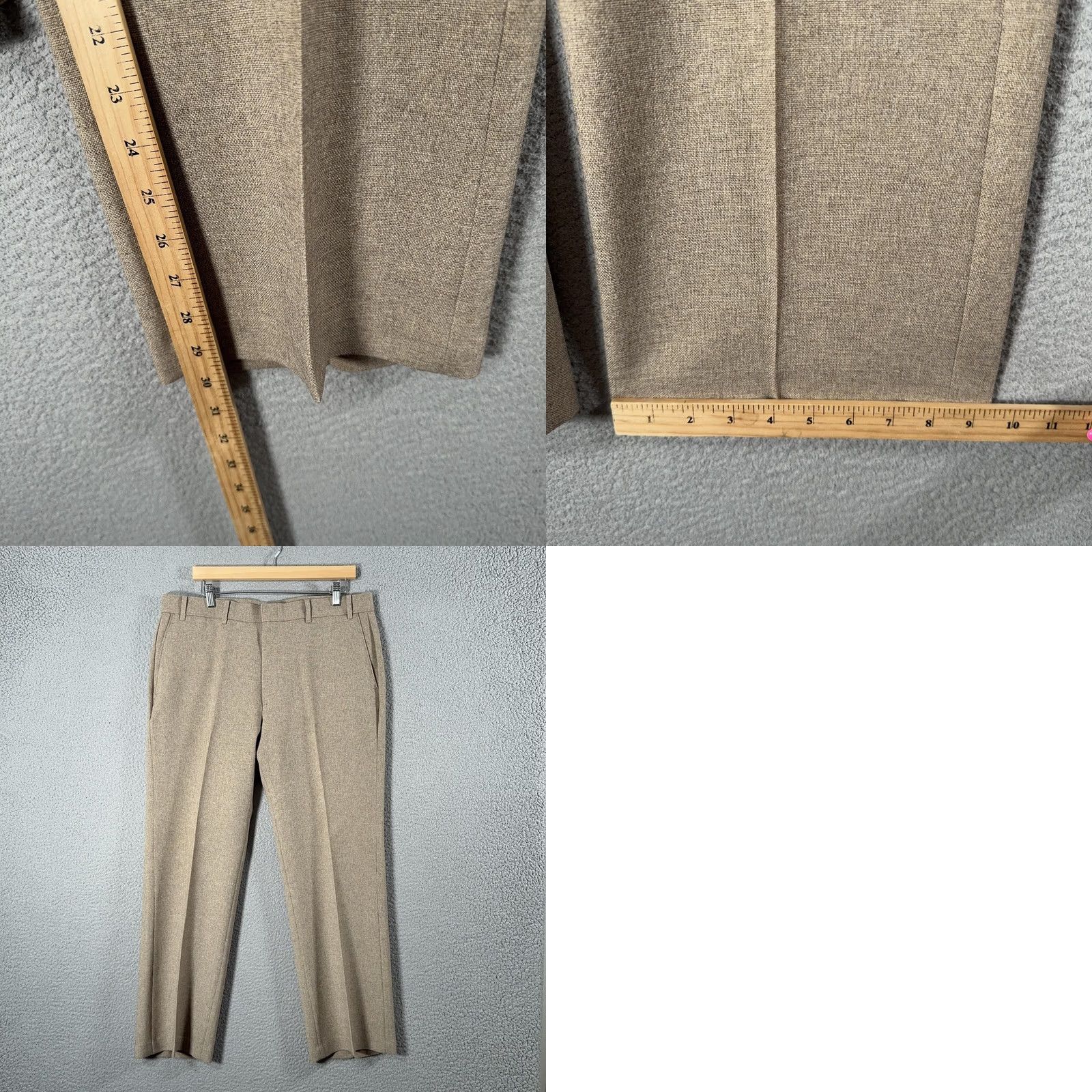 Levi's VINTAGE Levis Suit Mens 44 36W Beige Poly Tweed 2 Piece Sta Prest 80s Size 44R - 11 Thumbnail
