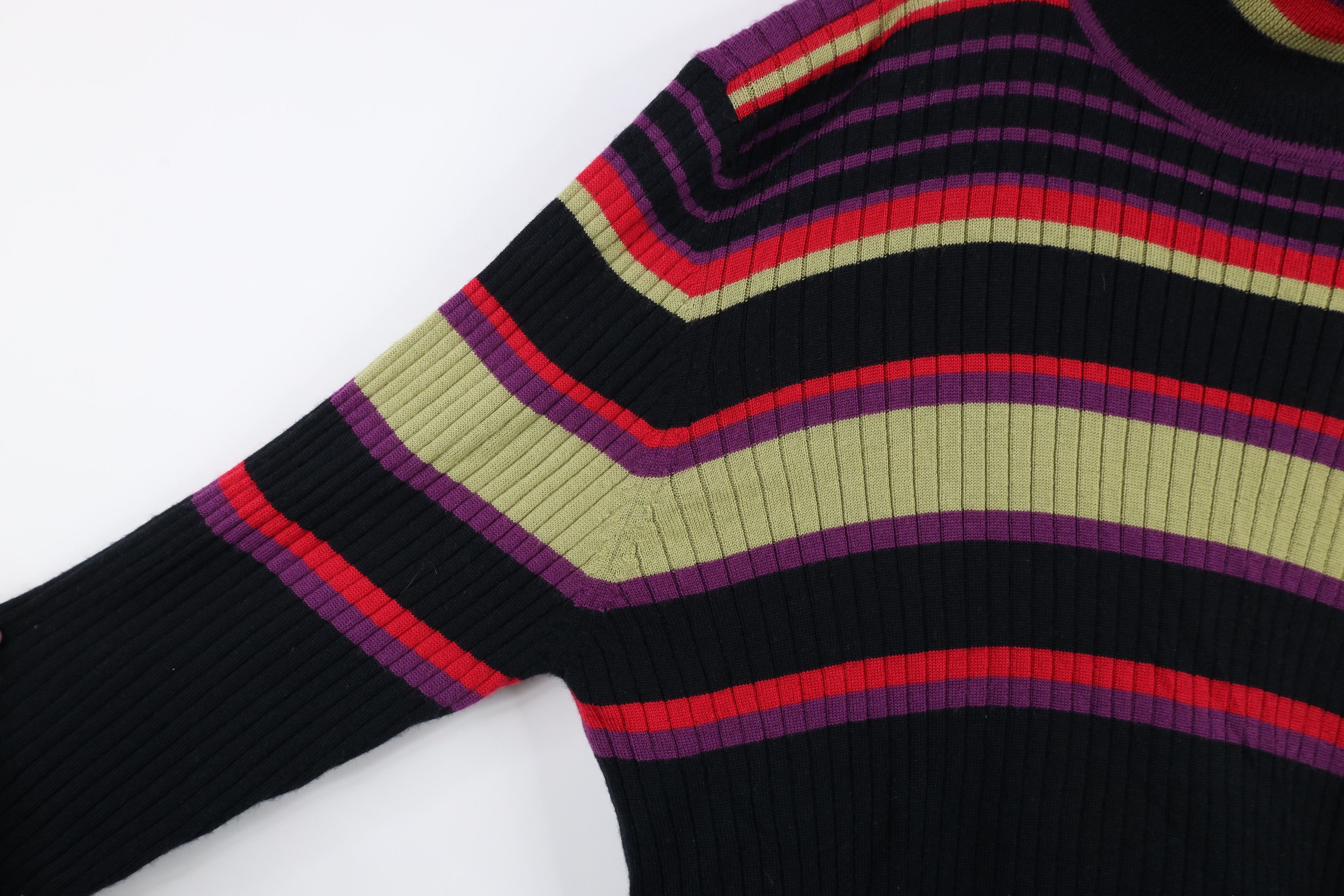 Vintage Vintage 90s Streetwear Wool Striped Knit Turtleneck Sweater Size XL / US 12-14 / IT 48-50 - 4 Thumbnail