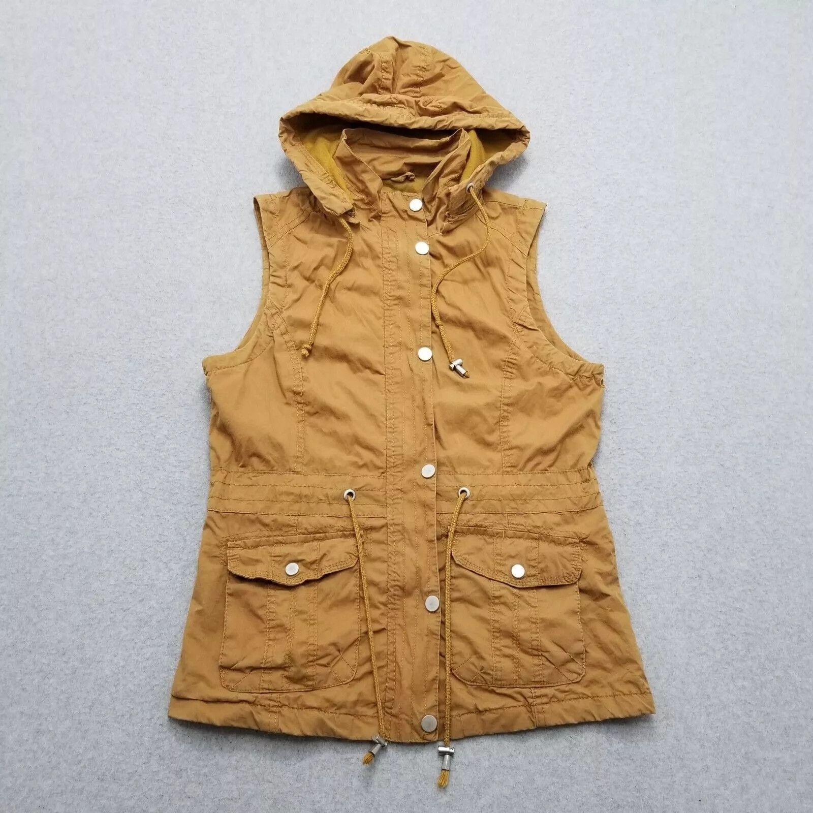 Other Cute Jacket Womens Medium Brown Vest Hooded Pockets Zip Size M / US 6-8 / IT 42-44 - 1 Thumbnail