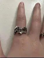 Vintage Gothic Cross Ring Grunge Punk Black Jewelry Size ONE SIZE - 2 Thumbnail