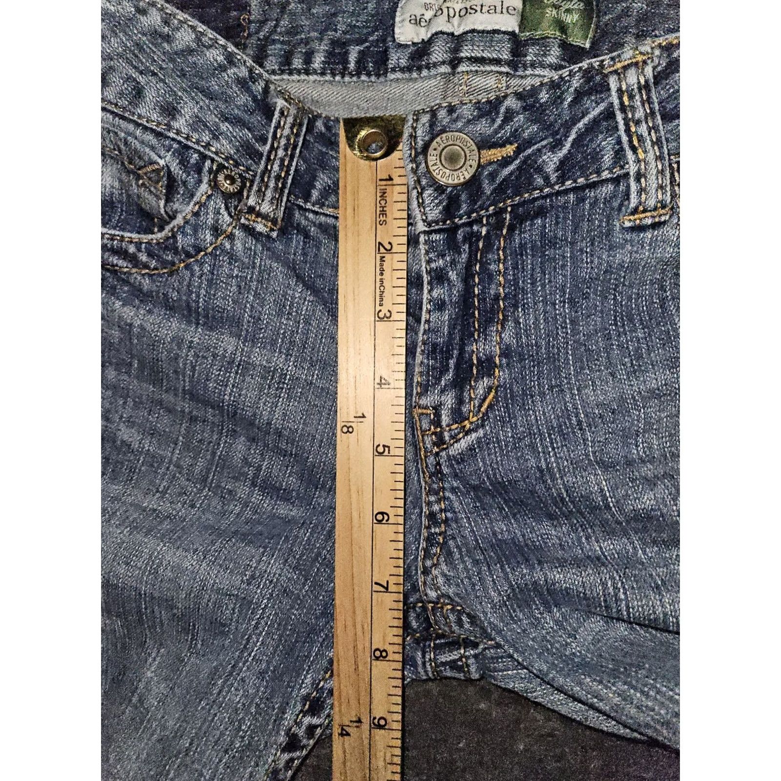 Vintage Aéropostale Bayla Skinny Jeans Women's 7/8 Low Rise Blue Straight Casual Preppy Size 28" / US 6 / IT 42 - 5 Thumbnail
