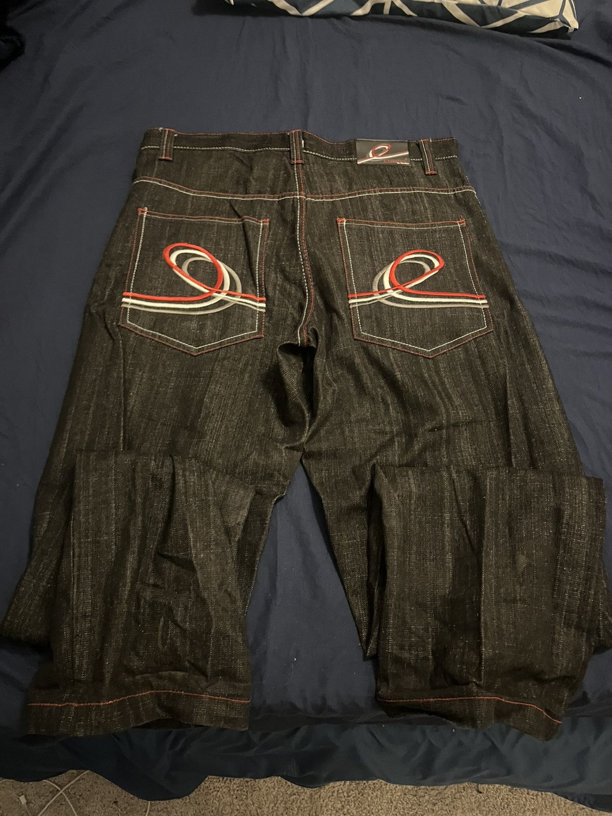 Vintage Evolution in design black and red embroidered denim Size US 34 / EU 50 - 4 Thumbnail