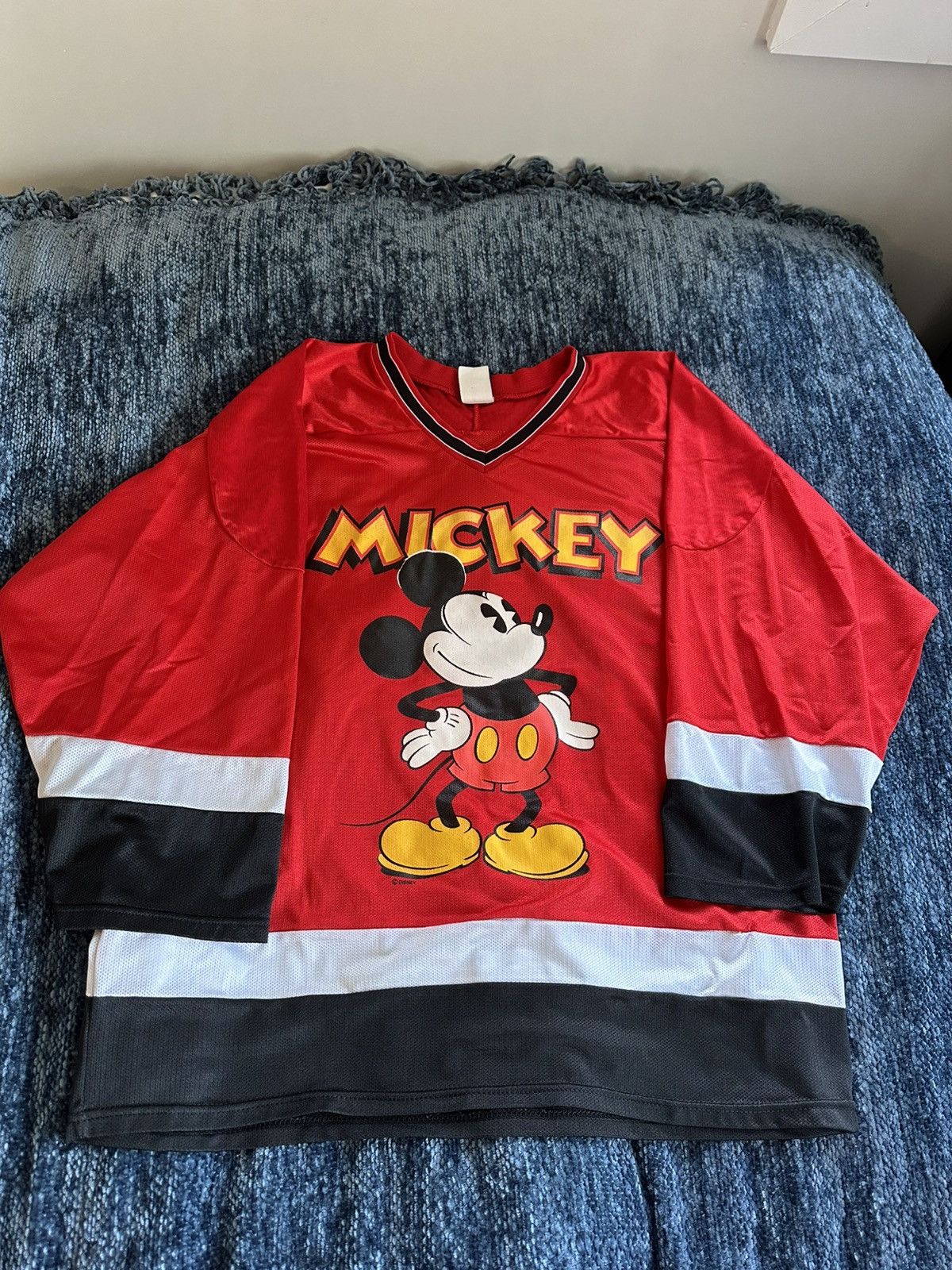 Disney × Vintage 1990s Vintage Disney Mickey Mouse Hockey Jersey Size US L / EU 52-54 / 3 - 1 Thumbnail