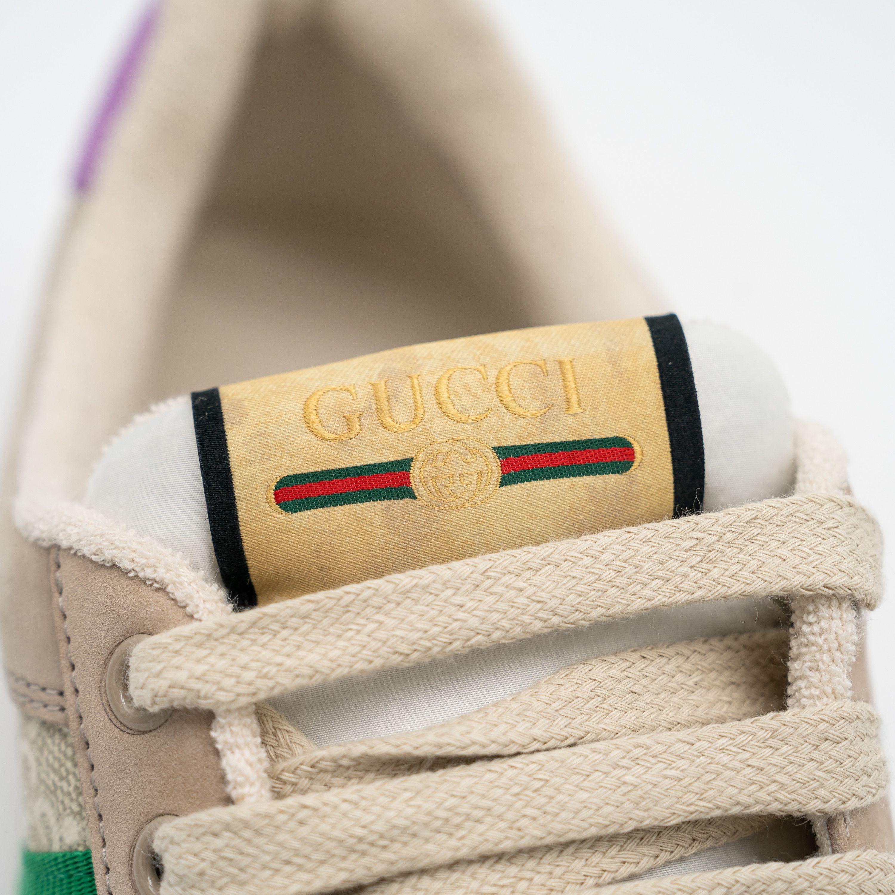 Gucci 10.5us Gucci Screener GG Beige Purple Sneakers Web Canvas Size US 10.5 / IT 40.5 - 8 Thumbnail