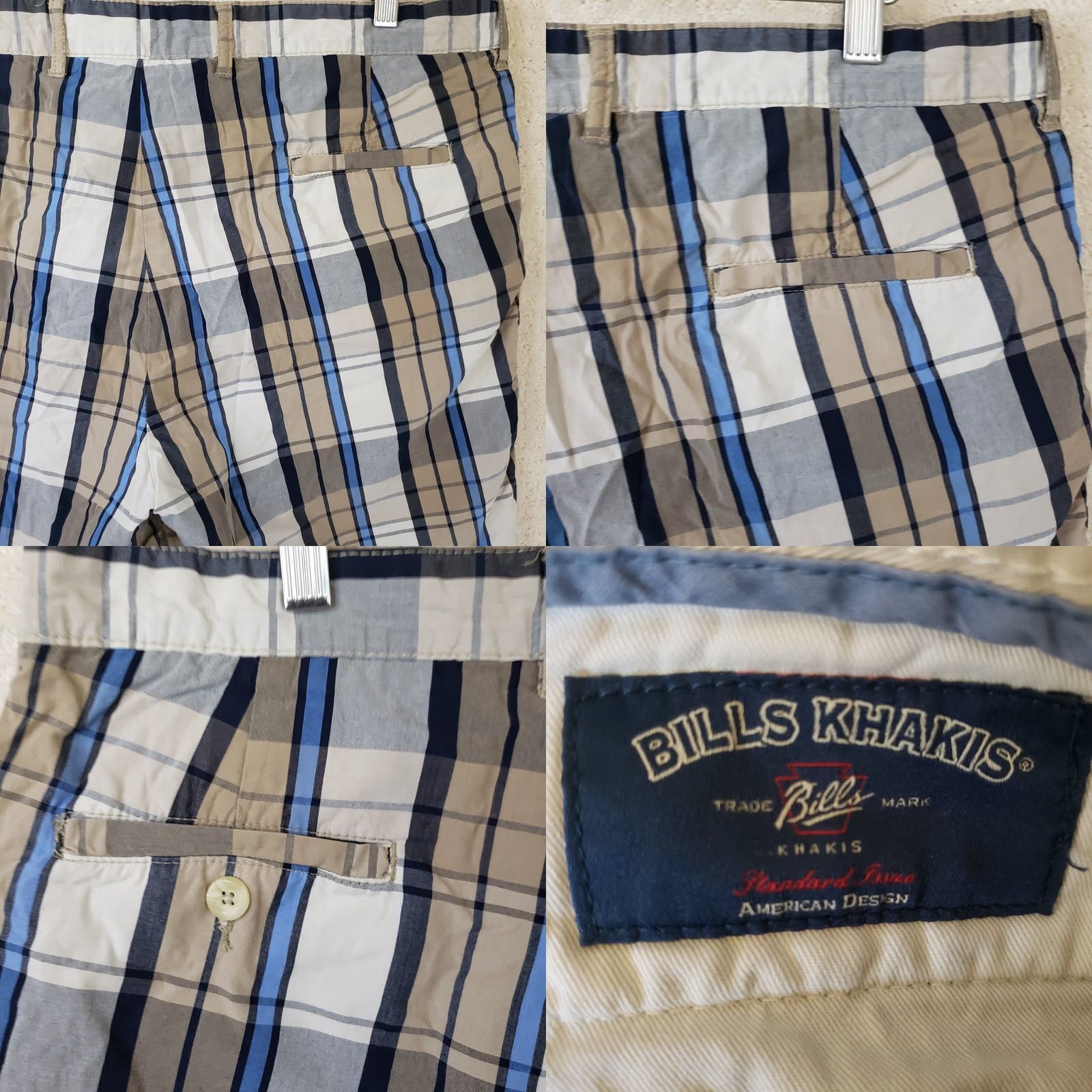 Bills Khakis Bills Khakis Men's 38 Khaki Navy Black & White Plaid Cotton Shorts Size US 38 / EU 54 - 8 Thumbnail