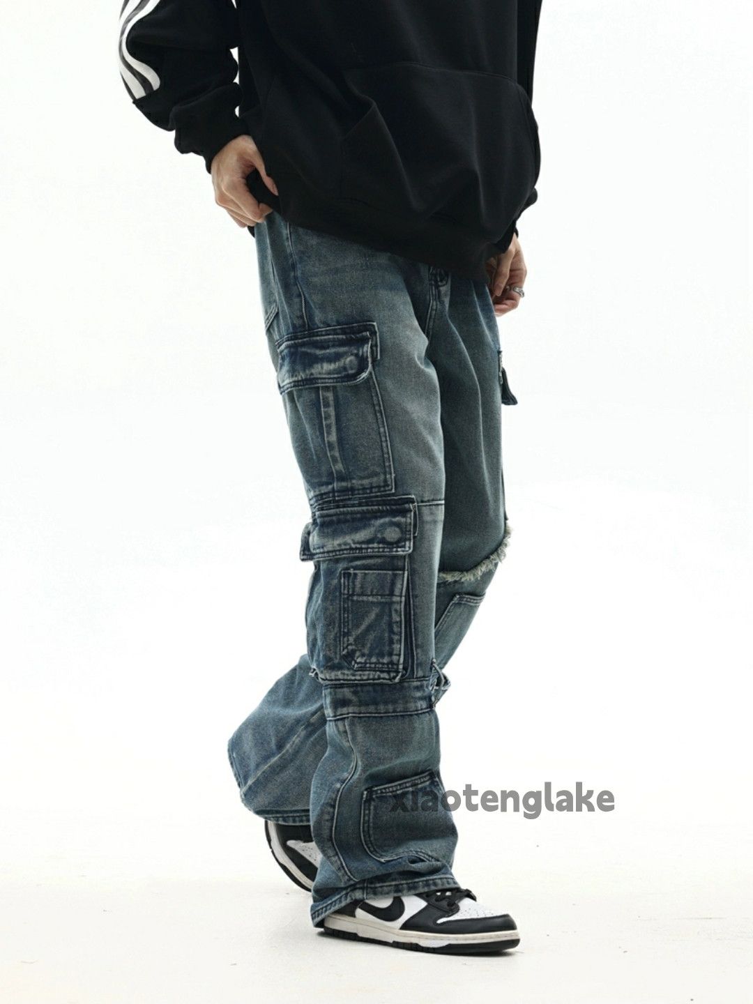Jean × Vintage Unisex washed faded utility punk grunge cargo jeans Size US 32 / EU 48 - 5 Thumbnail