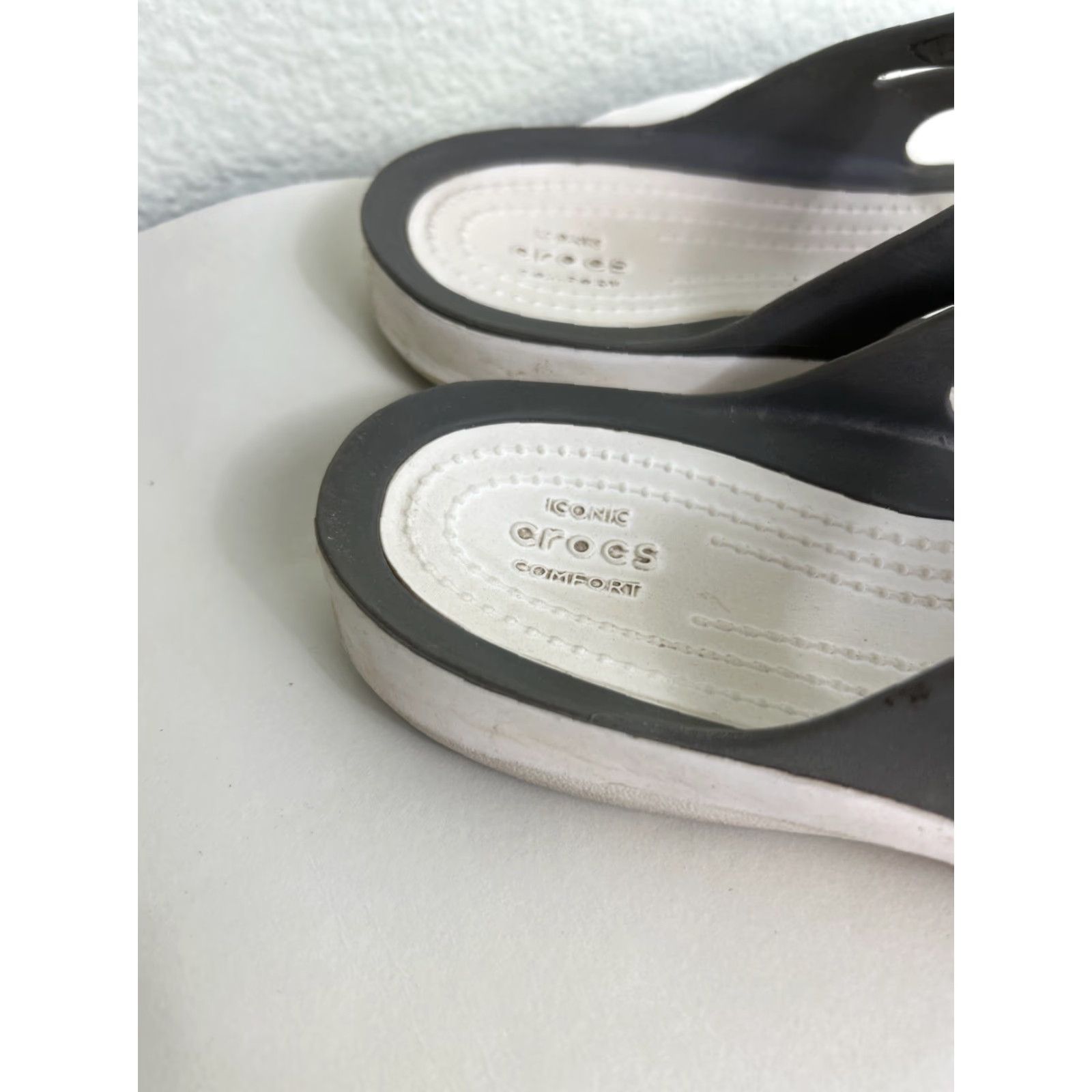 Crocs Crocs Sandals Womens 10 Swiftwater Iconic Comfort Slip On Gray White Beach Casual Outdoor Beach Womens Size US 10 / IT 40 - 4 Thumbnail