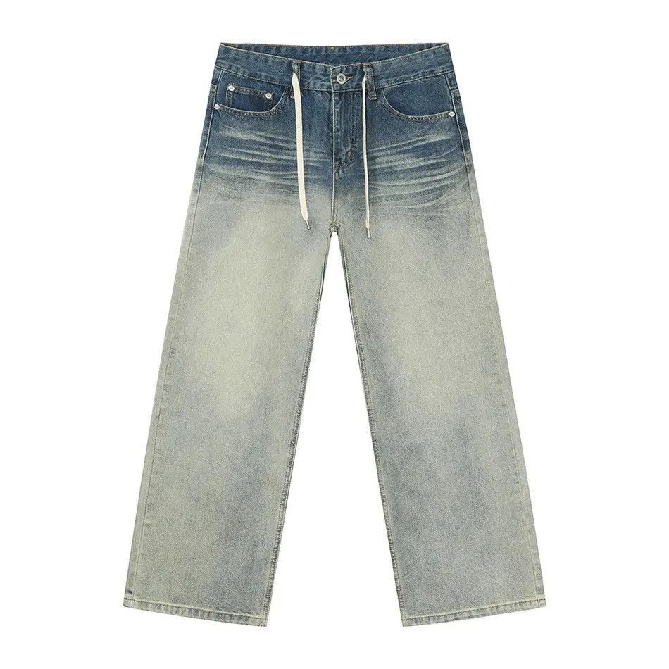 Japanese Brand Retro loose straight leg gradient jeans Size US 32 / EU 48 - 4 Thumbnail