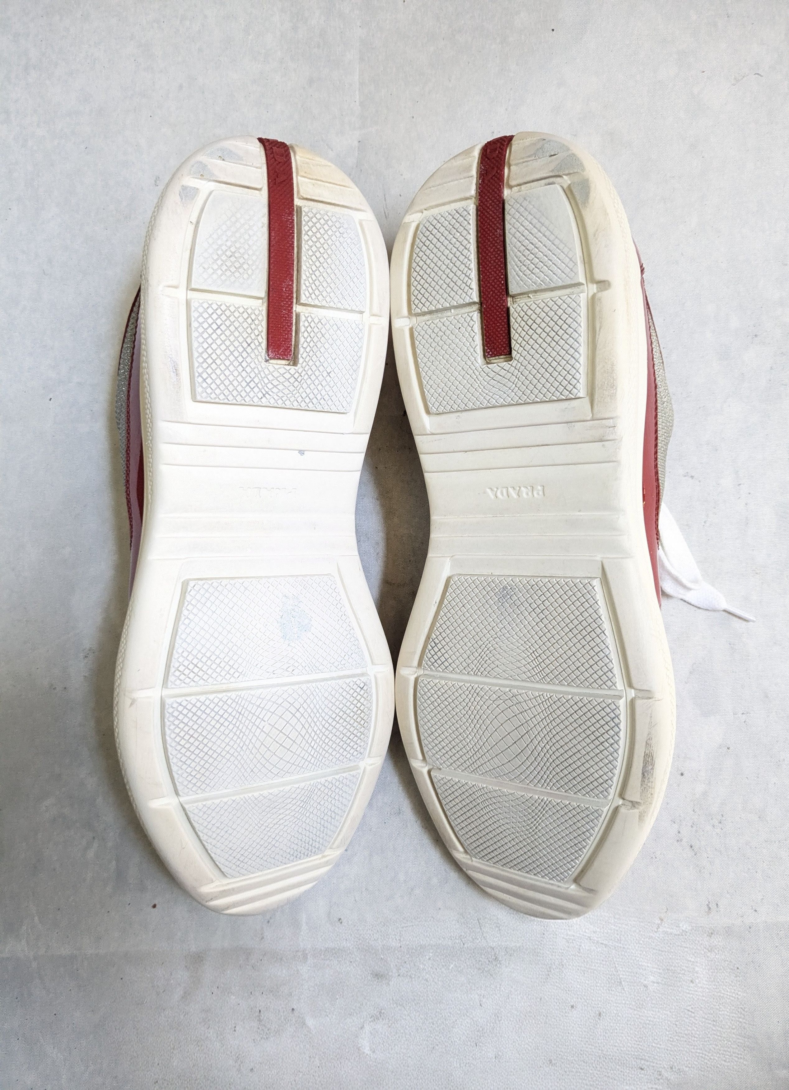 Prada Prada America's Cup Sneakers Red Patent Leather 11.5 White Size US 11.5 / EU 44-45 - 12 Thumbnail