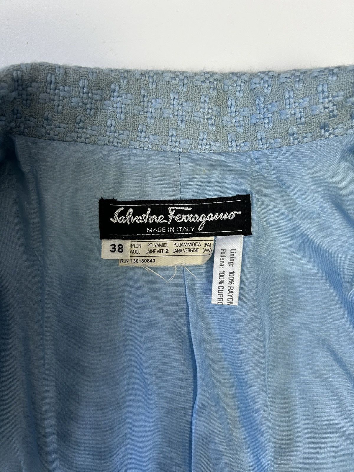 Designer × Salvatore Ferragamo SALVATORE FERRAGAMO LIGHT BLUE BLAZER Size S / US 4 / IT 40 - 4 Thumbnail